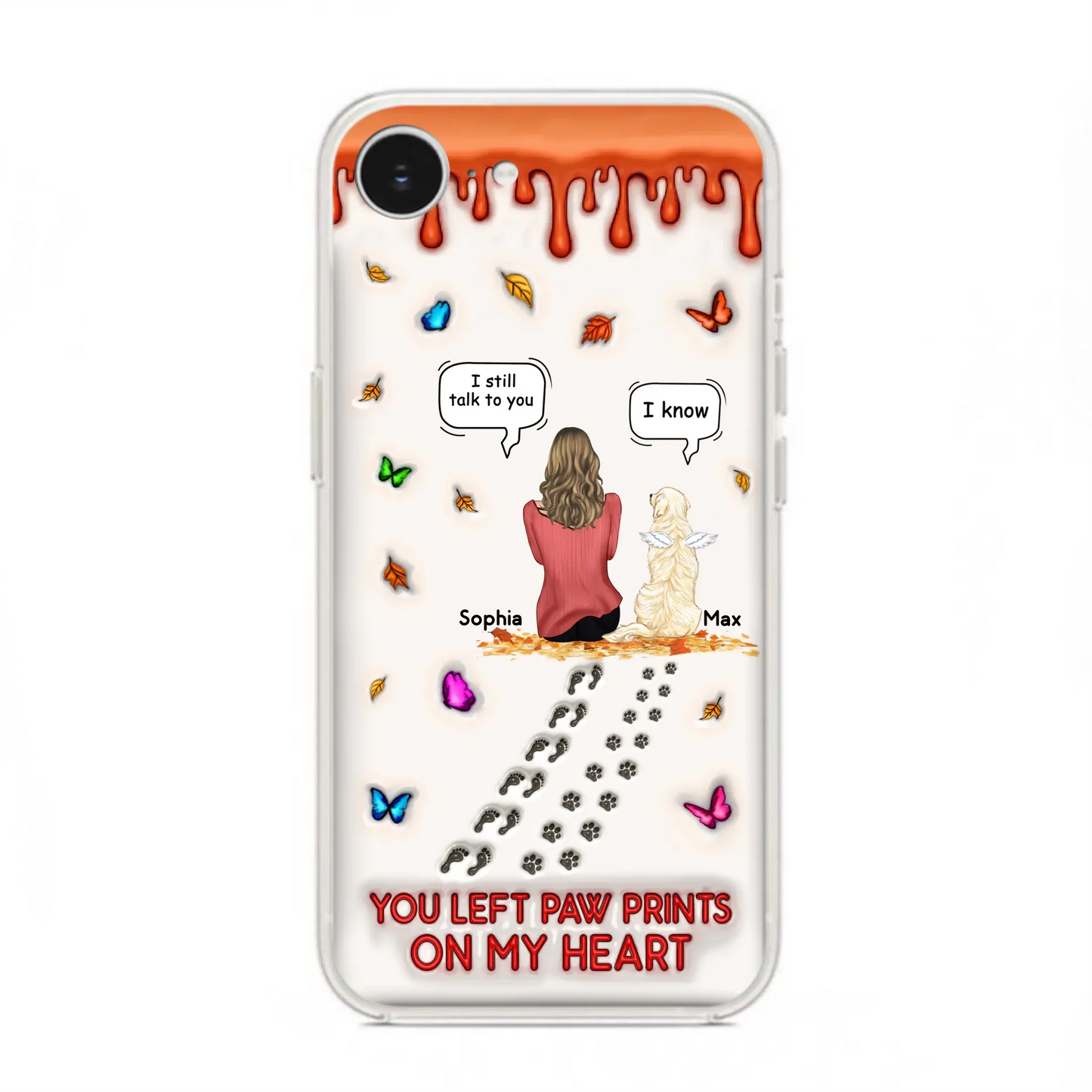 Custom Personalized Memorial Dog Phone Case - Memorial Gift Idea For Dog/Cat Lover - Case For iPhone/ Samsung - You Left Paw Prints On My Heart