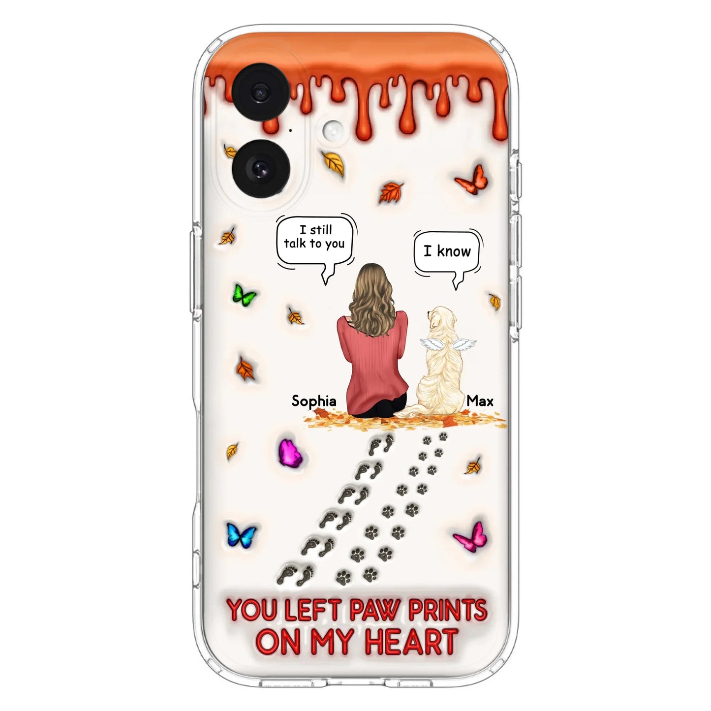 Custom Personalized Memorial Dog Phone Case - Memorial Gift Idea For Dog/Cat Lover - Case For iPhone/ Samsung - You Left Paw Prints On My Heart