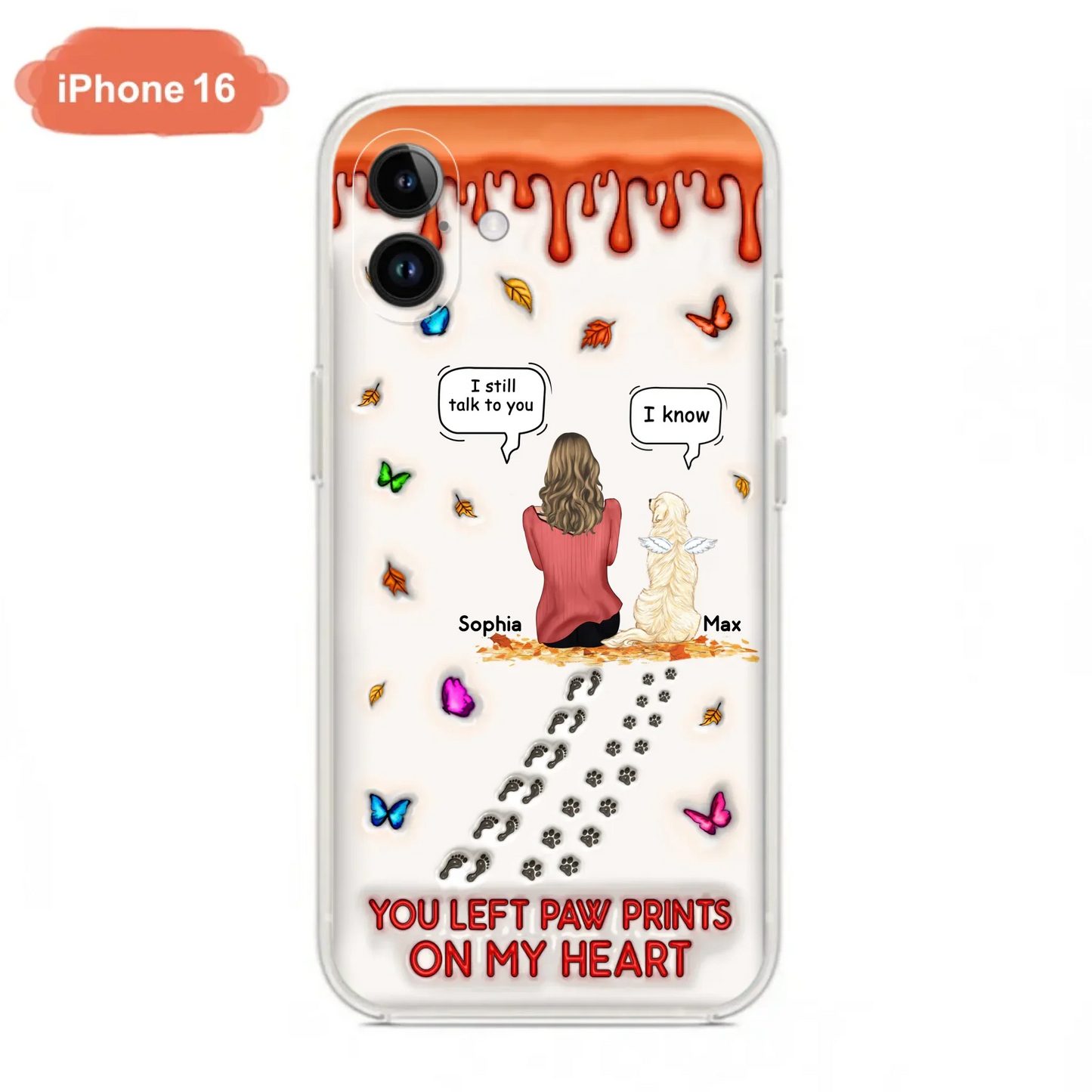 Custom Personalized Memorial Dog Phone Case - Memorial Gift Idea For Dog/Cat Lover - Case For iPhone/ Samsung - You Left Paw Prints On My Heart