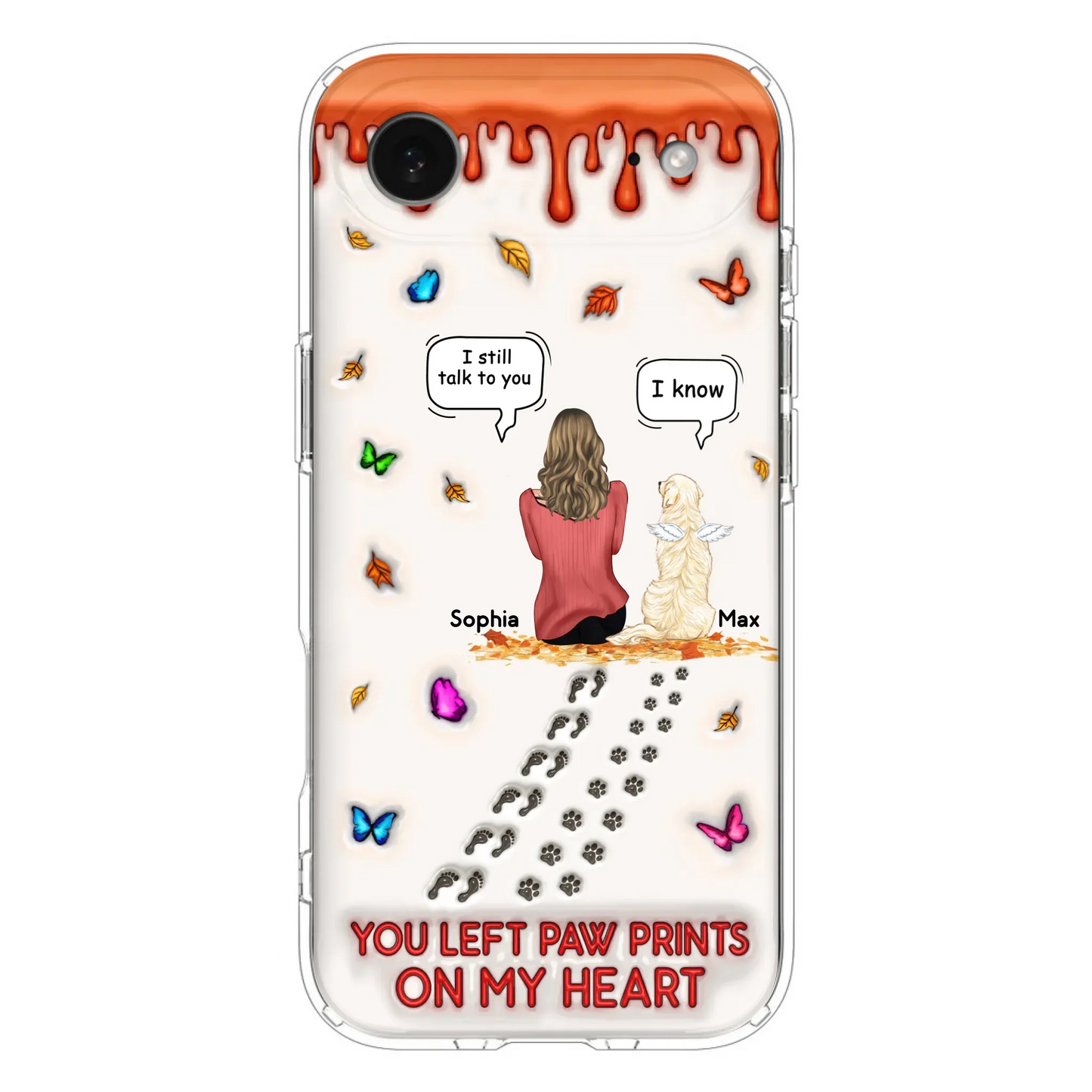 Custom Personalized Memorial Dog Phone Case - Memorial Gift Idea For Dog/Cat Lover - Case For iPhone/ Samsung - You Left Paw Prints On My Heart