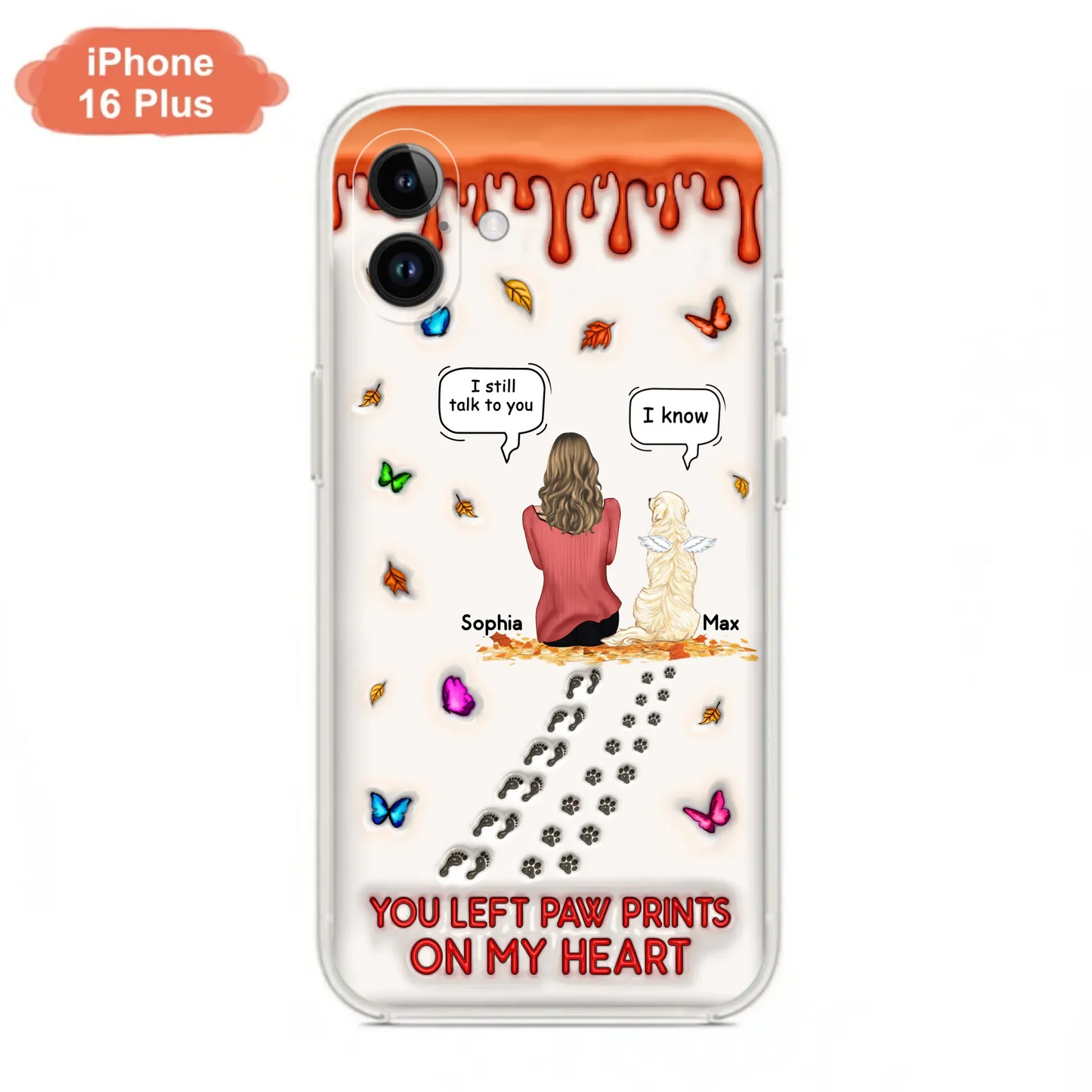 Custom Personalized Memorial Dog Phone Case - Memorial Gift Idea For Dog/Cat Lover - Case For iPhone/ Samsung - You Left Paw Prints On My Heart