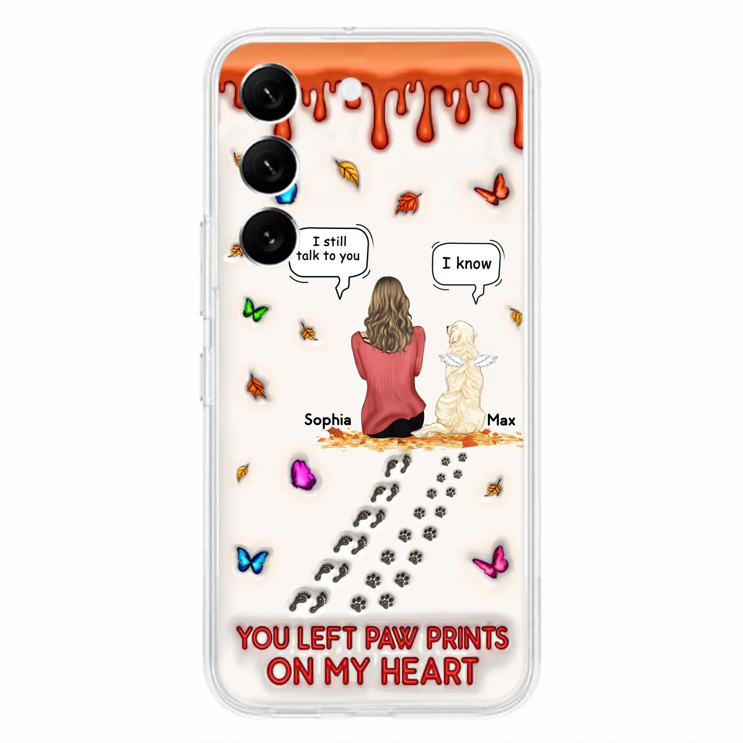 Custom Personalized Memorial Dog Phone Case - Memorial Gift Idea For Dog/Cat Lover - Case For iPhone/ Samsung - You Left Paw Prints On My Heart