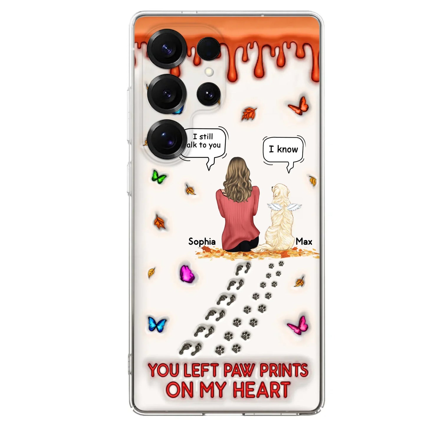 Custom Personalized Memorial Dog Phone Case - Memorial Gift Idea For Dog/Cat Lover - Case For iPhone/ Samsung - You Left Paw Prints On My Heart