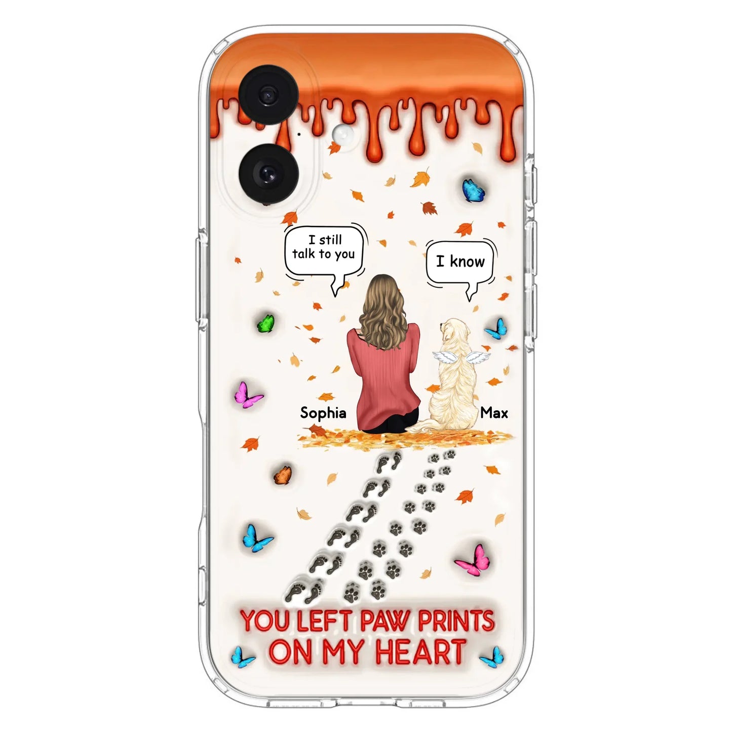 Custom Personalized Memorial Dog Phone Case - Memorial Gift Idea For Pet Lover - Case For iPhone/ Samsung - You Left Paw Prints On My Heart