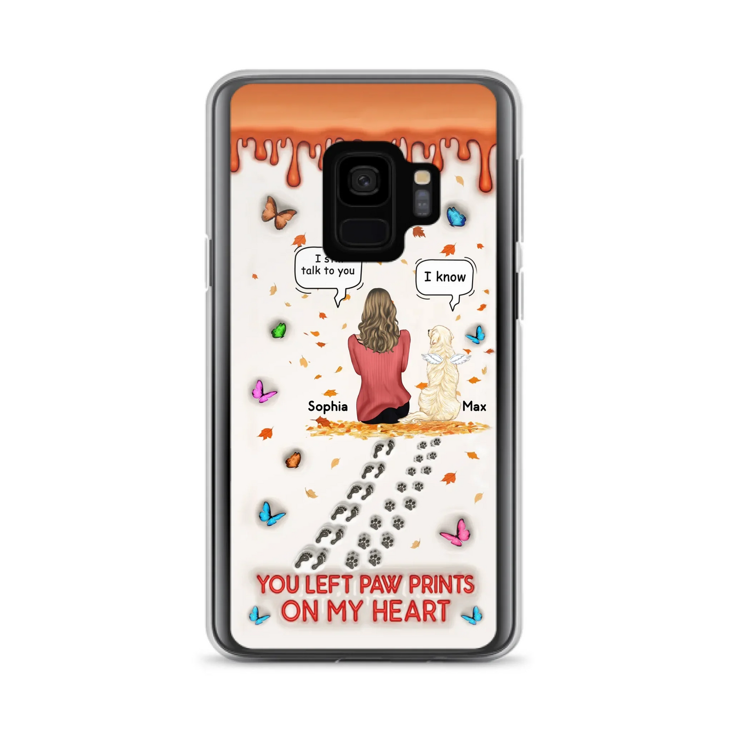 Custom Personalized Memorial Dog Phone Case - Memorial Gift Idea For Pet Lover - Case For iPhone/ Samsung - You Left Paw Prints On My Heart