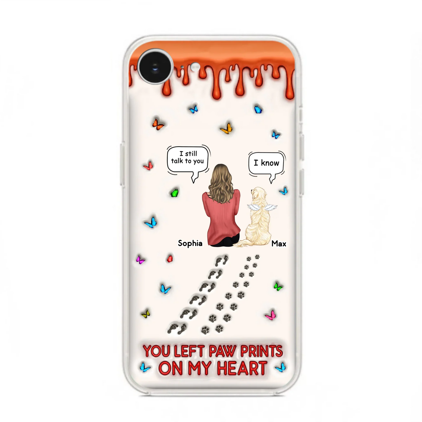Custom Personalized Memorial Dog Phone Case - Memorial Gift Idea For Pet Owner - Case For iPhone/ Samsung - You Left Paw Prints On My Heart