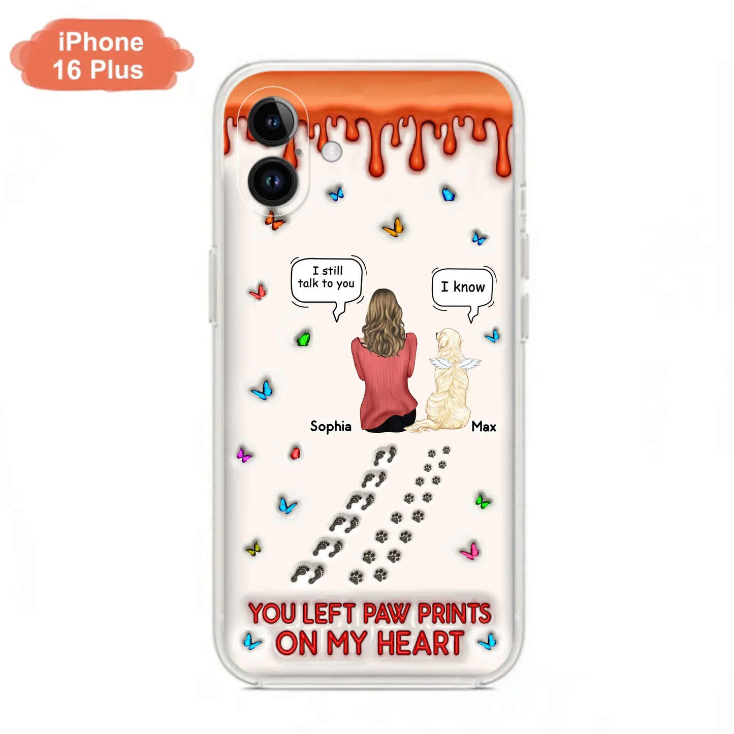 Custom Personalized Memorial Dog Phone Case - Memorial Gift Idea For Pet Owner - Case For iPhone/ Samsung - You Left Paw Prints On My Heart