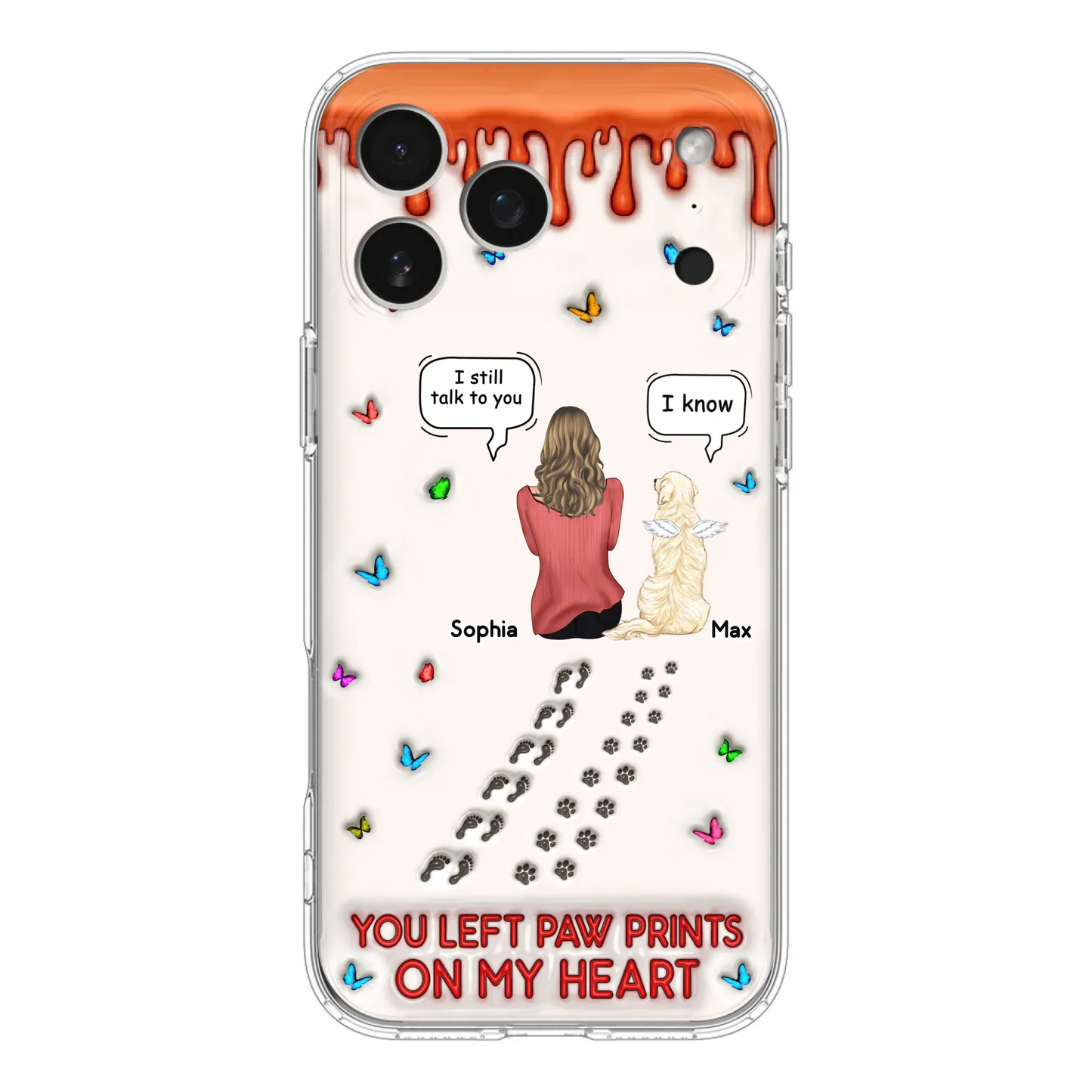 Custom Personalized Memorial Dog Phone Case - Memorial Gift Idea For Pet Owner - Case For iPhone/ Samsung - You Left Paw Prints On My Heart