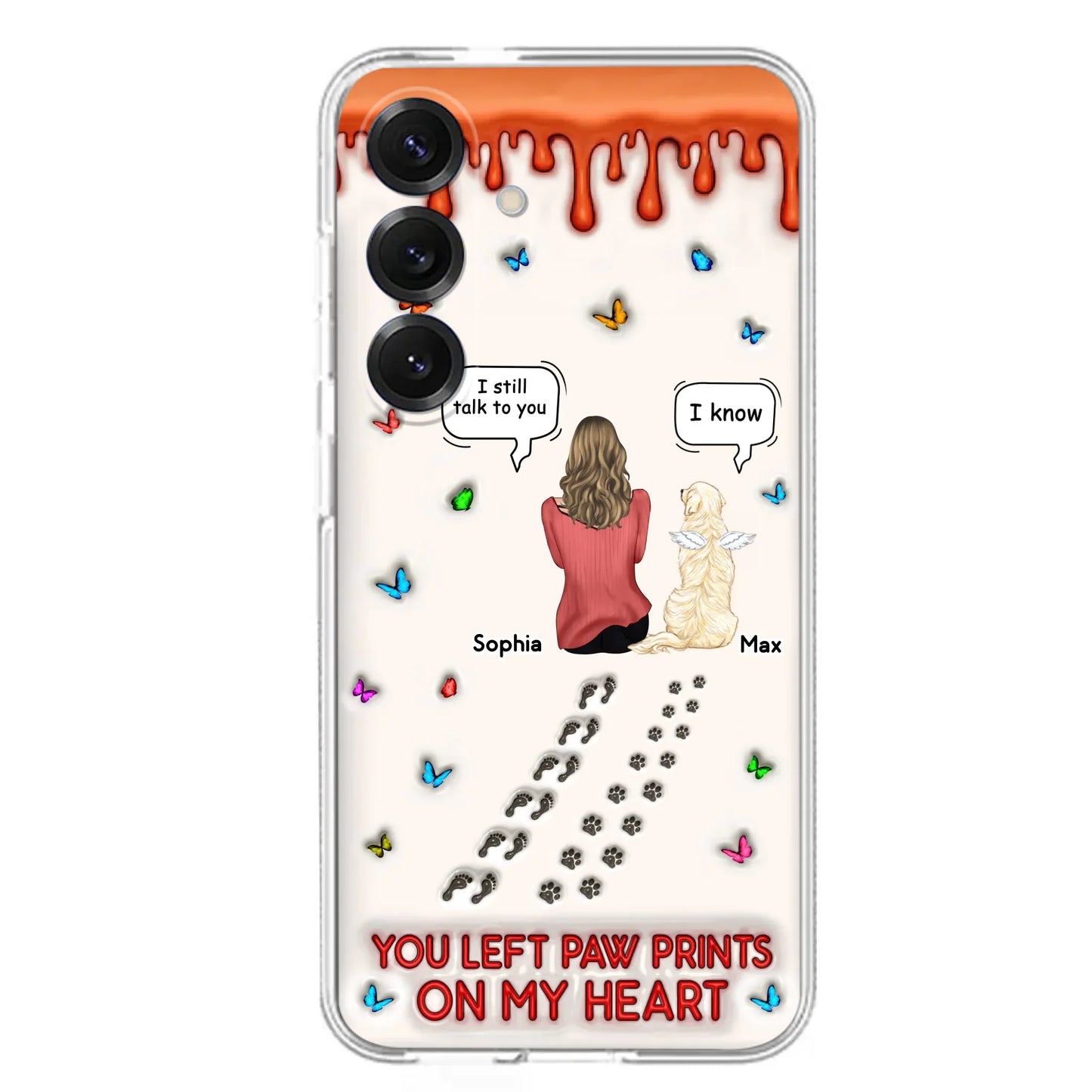 Custom Personalized Memorial Dog Phone Case - Memorial Gift Idea For Pet Owner - Case For iPhone/ Samsung - You Left Paw Prints On My Heart