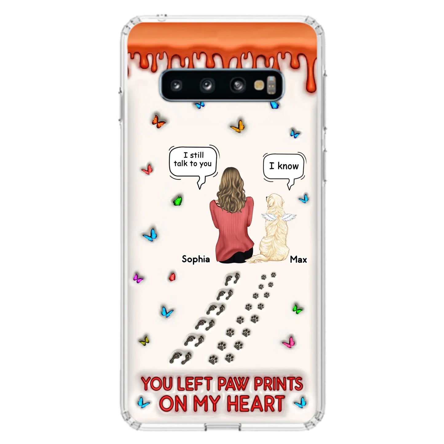 Custom Personalized Memorial Dog Phone Case - Memorial Gift Idea For Pet Owner - Case For iPhone/ Samsung - You Left Paw Prints On My Heart