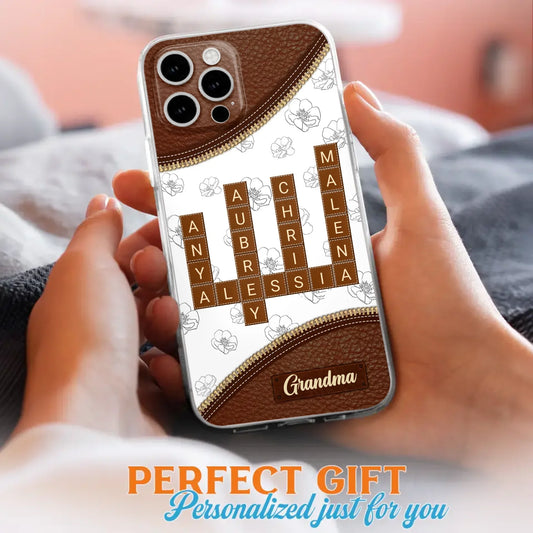 Custom Personalized Grandma Crossword iPhone/ Samsung Case - Gift Idea For Christmas/ Grandma