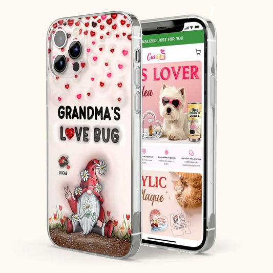 Custom Personalized Grandma's Love Bugs Phone Case - Upto 12 Kids - Mother's Day Gift Idea for Grandma/ Mom - Case for iPhone/ Samsung