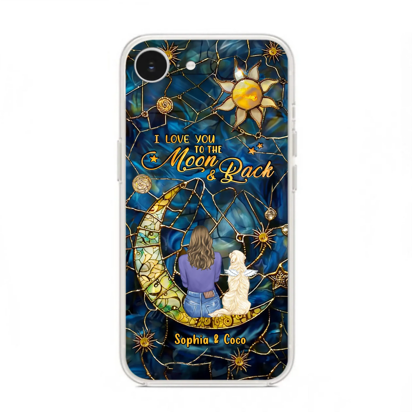 Custom Personalized Memorial Pet Phone Case - Memorial Gift Idea For Pet Lover - Case For iPhone/ Samsung - I Love You To The Moon & Back