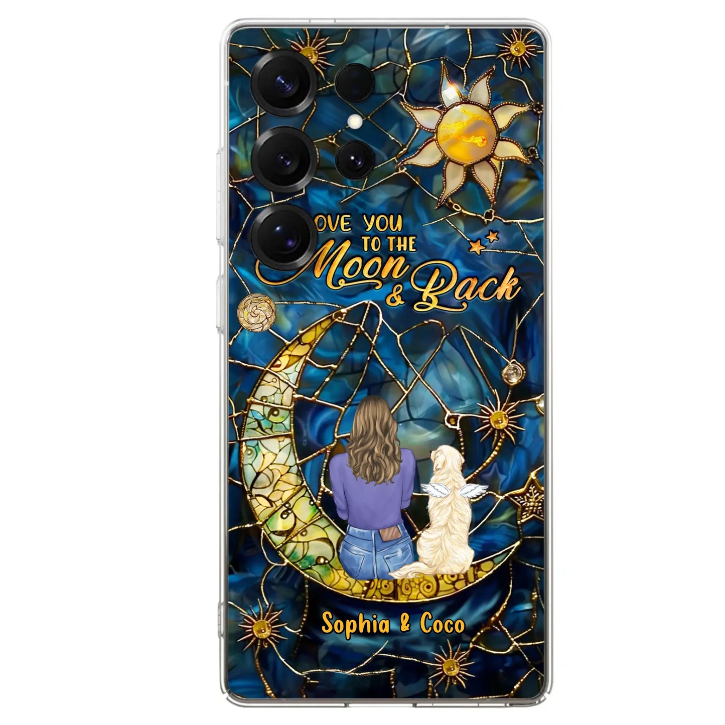 Custom Personalized Memorial Pet Phone Case - Memorial Gift Idea For Pet Lover - Case For iPhone/ Samsung - I Love You To The Moon & Back