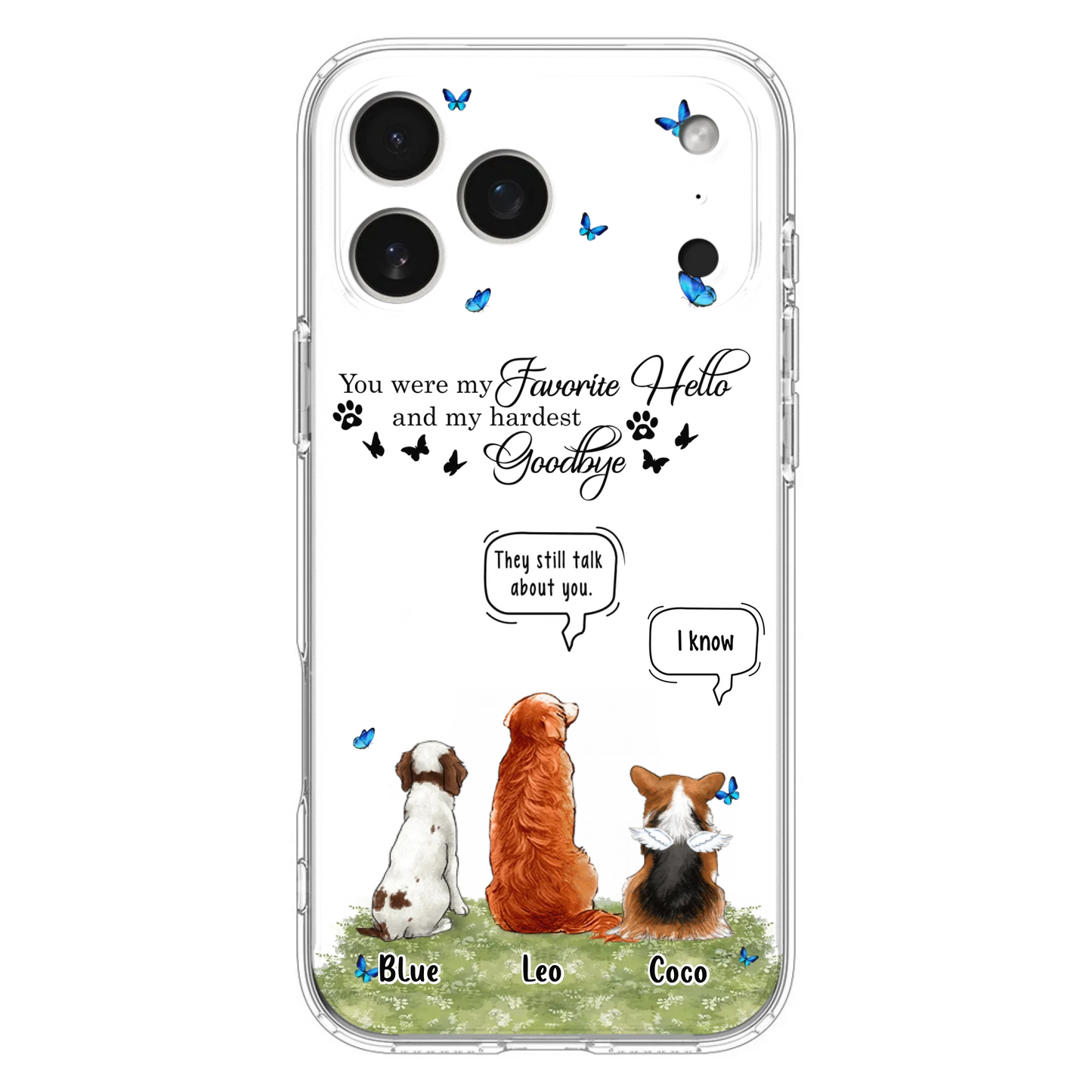 Custom Personalized Pet Phone Case - Memorial Gift Idea For Dog/ Cat Lover - You Were My Favorite Hello - Case For iPhone/Samsung