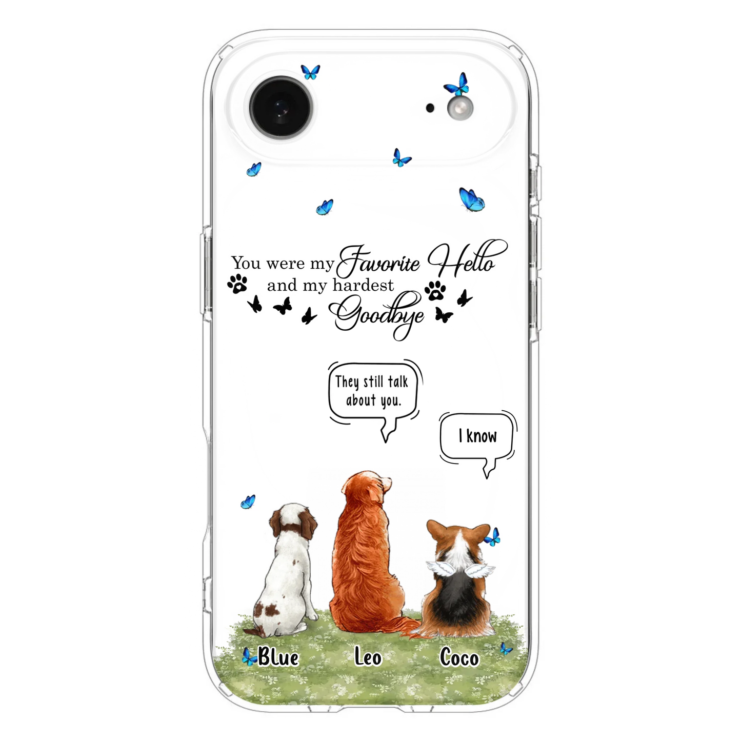 Custom Personalized Pet Phone Case - Memorial Gift Idea For Dog/ Cat Lover - You Were My Favorite Hello - Case For iPhone/Samsung