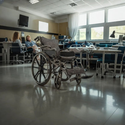Lightweight Foldable Manual Wheelchair for Adults with Double Brakes