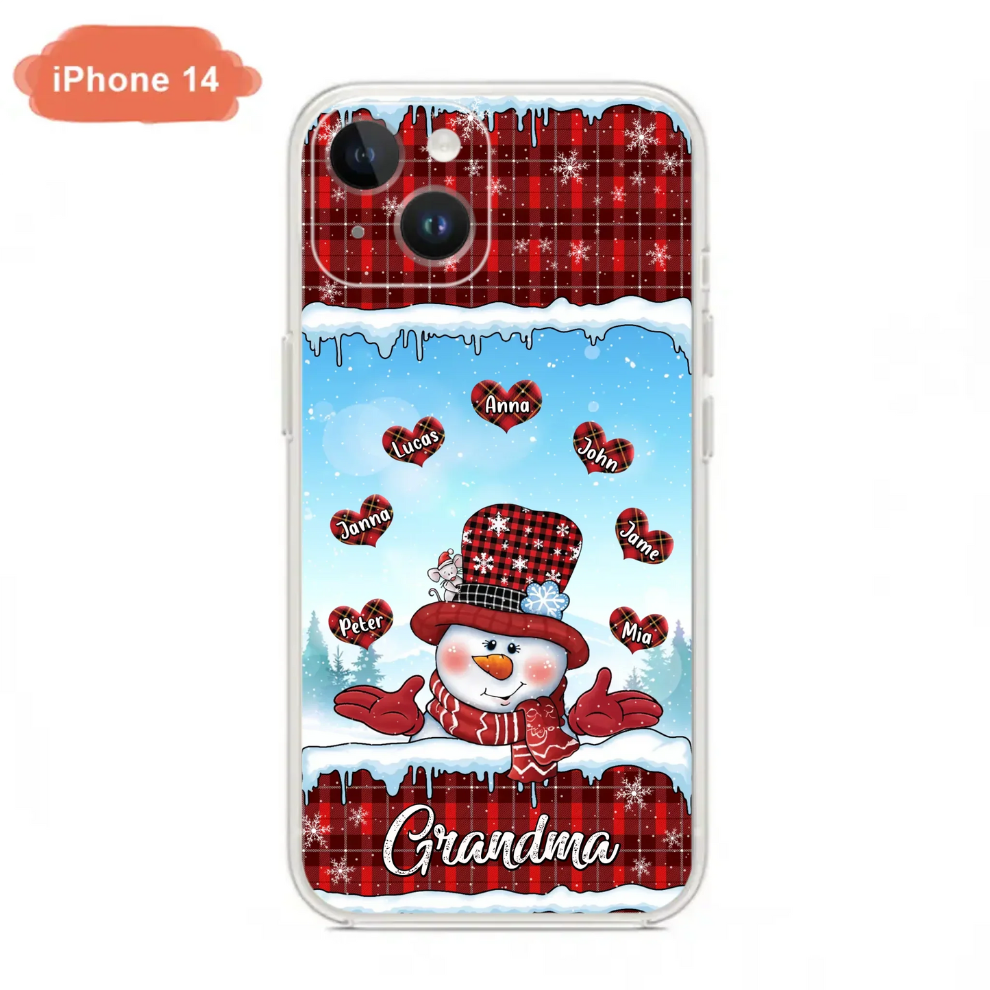 Custom Personalized Grandma Children Phone Case - Christmas Gift For Grandma/ Mom - Upto 7 Kids - Case For iPhone/ Samsung