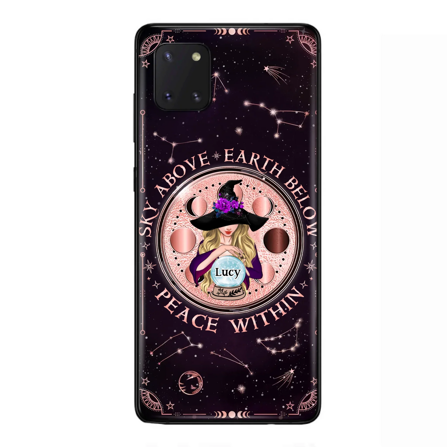 Custom Personalized Witch Phone Case - Gift Idea For Witch Lover - Sky Above Earth Below Peace Within - Case for iPhone/ Samsung