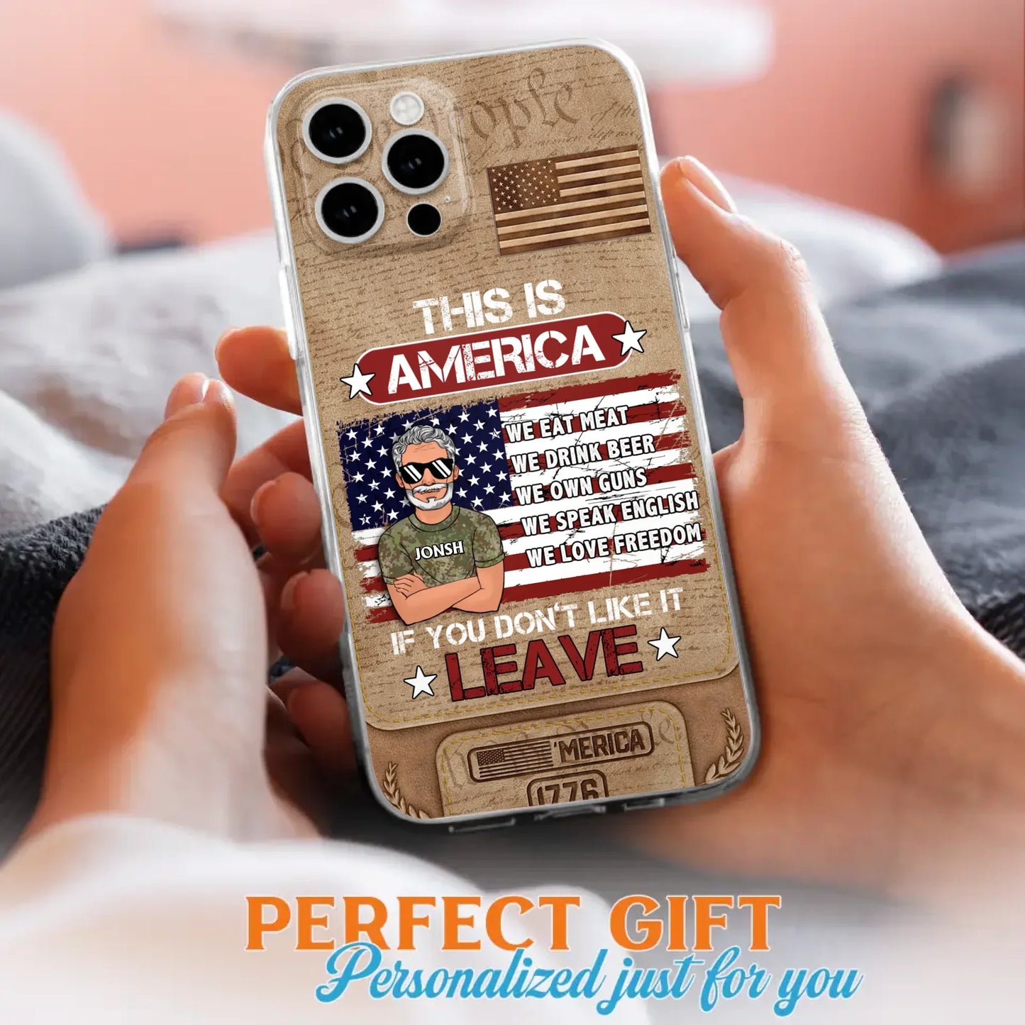Custom Personalized Veteran Phone Case - Gift Idea For Veteran/ Daughter - This Is America - Case For iPhone/ Samsung