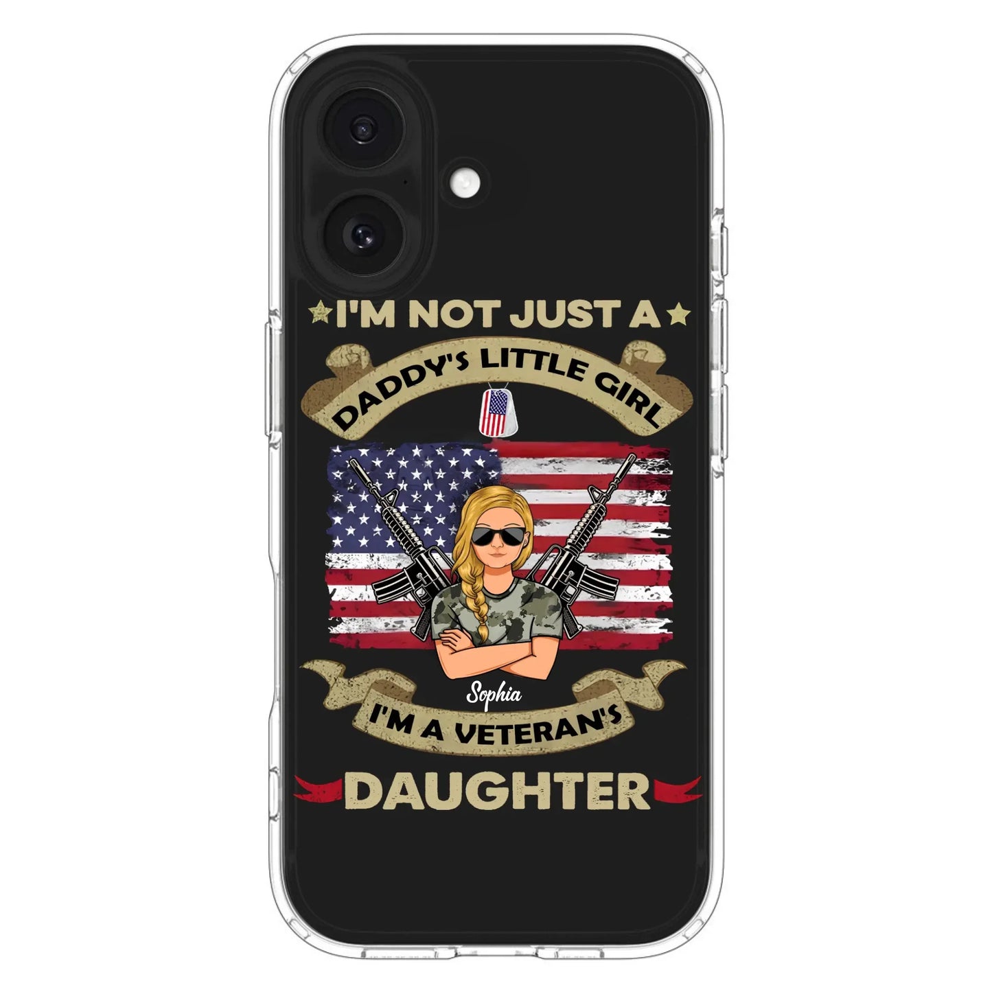 Custom Personalized Veteran's Daughter Phone Case - Gift Idea For Veteran/ Daughter - I'm Not Just A Daddy's Little Girl I'm A Veteran's Daughter - Case For iPhone/ Samsung