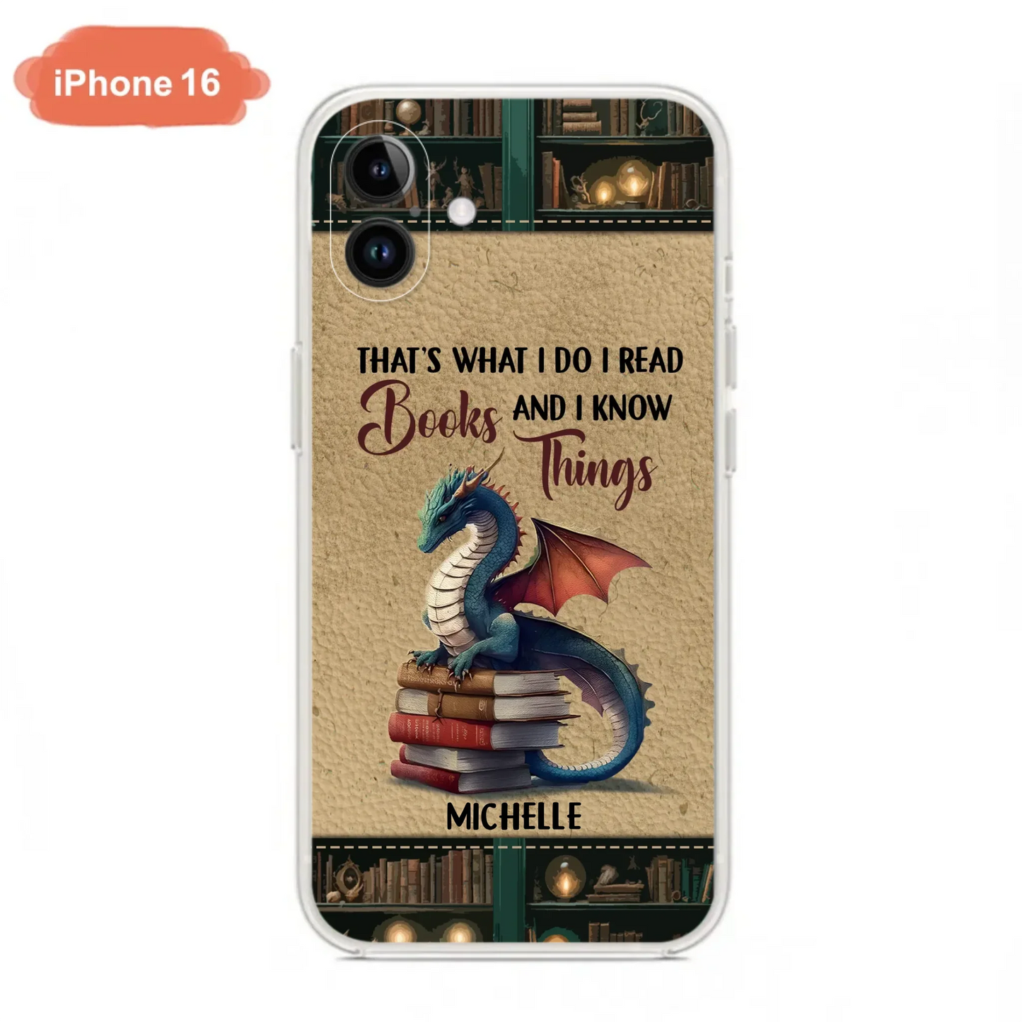 Custom Personalized Book Dragon Phone Case - Gift Idea For Book Lovers - In A World Of Bookworms Be A Book Dragon - Case For iPhone/ Samsung