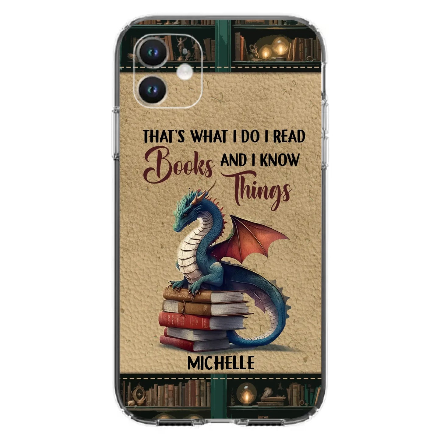 Custom Personalized Book Dragon Phone Case - Gift Idea For Book Lovers - In A World Of Bookworms Be A Book Dragon - Case For iPhone/ Samsung