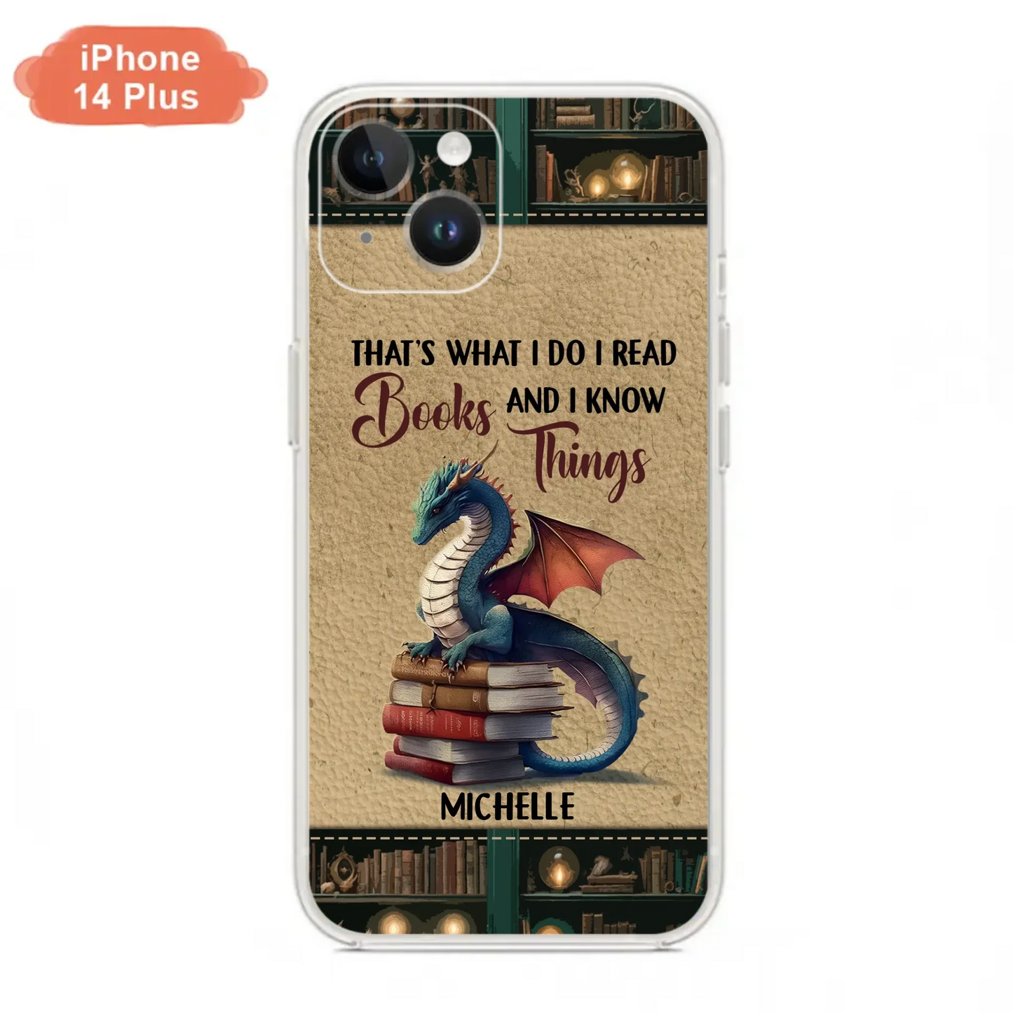 Custom Personalized Book Dragon Phone Case - Gift Idea For Book Lovers - In A World Of Bookworms Be A Book Dragon - Case For iPhone/ Samsung