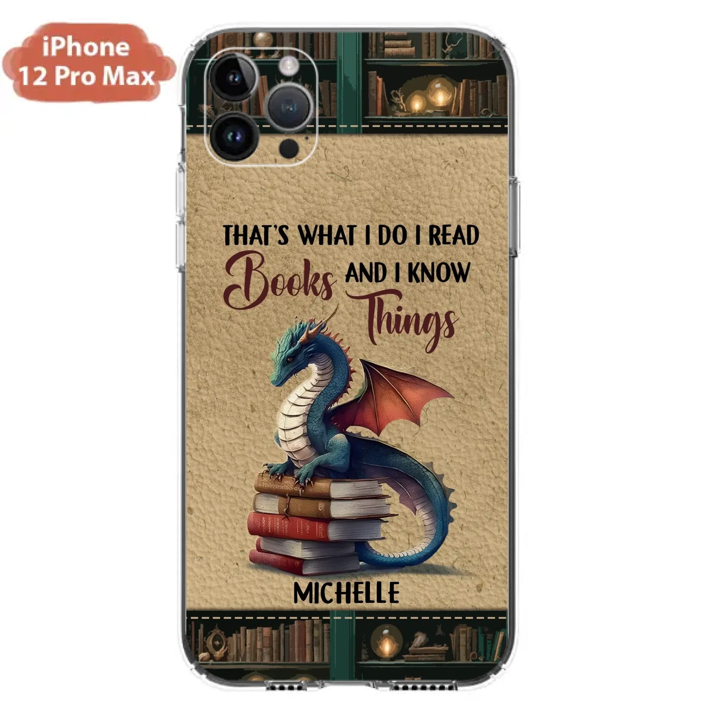 Custom Personalized Book Dragon Phone Case - Gift Idea For Book Lovers - In A World Of Bookworms Be A Book Dragon - Case For iPhone/ Samsung
