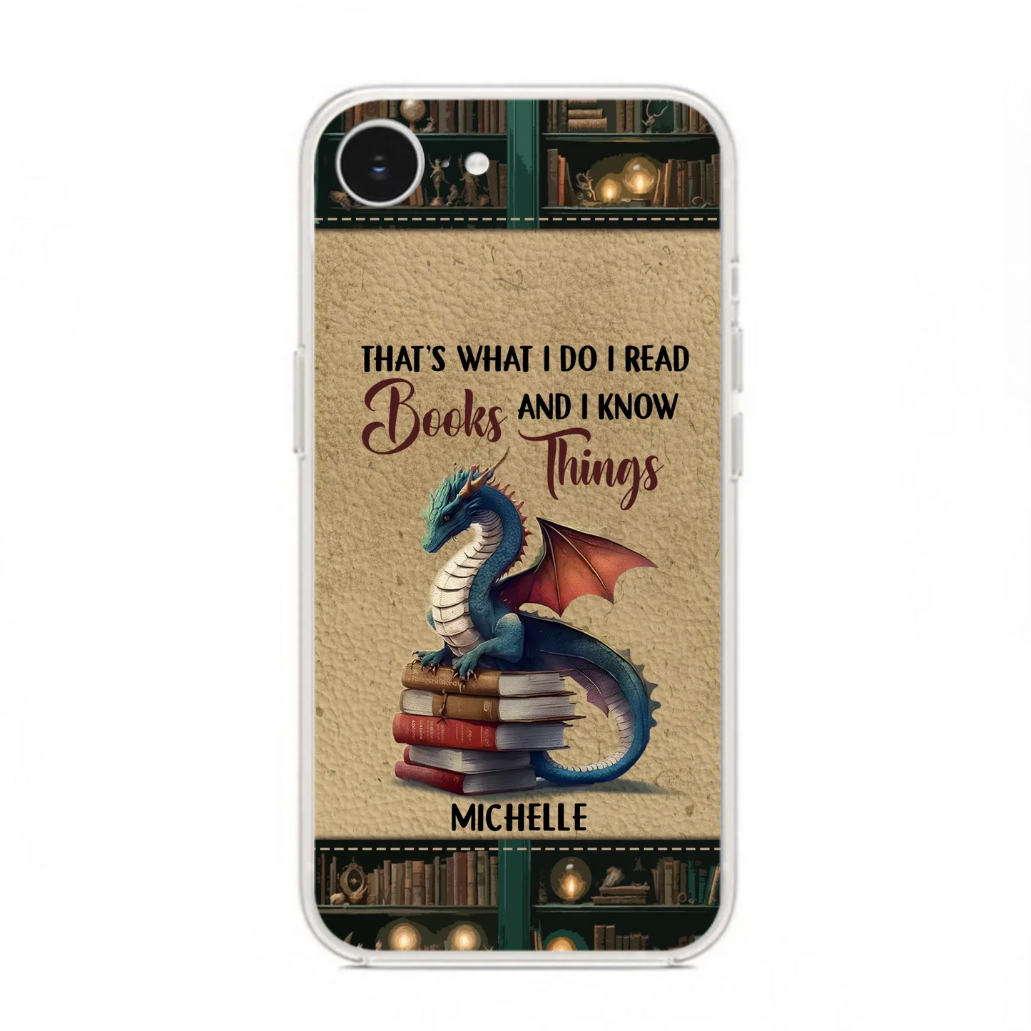 Custom Personalized Book Dragon Phone Case - Gift Idea For Book Lovers - In A World Of Bookworms Be A Book Dragon - Case For iPhone/ Samsung