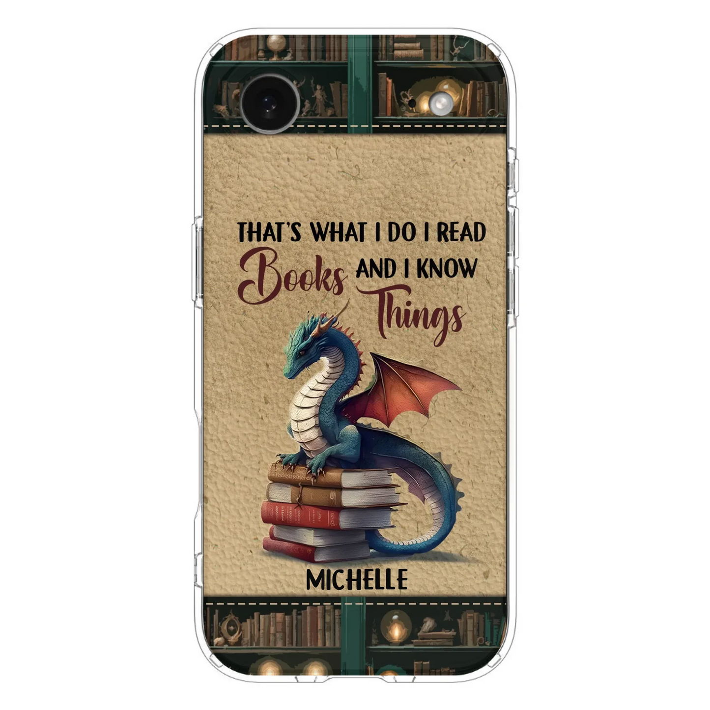 Custom Personalized Book Dragon Phone Case - Gift Idea For Book Lovers - In A World Of Bookworms Be A Book Dragon - Case For iPhone/ Samsung