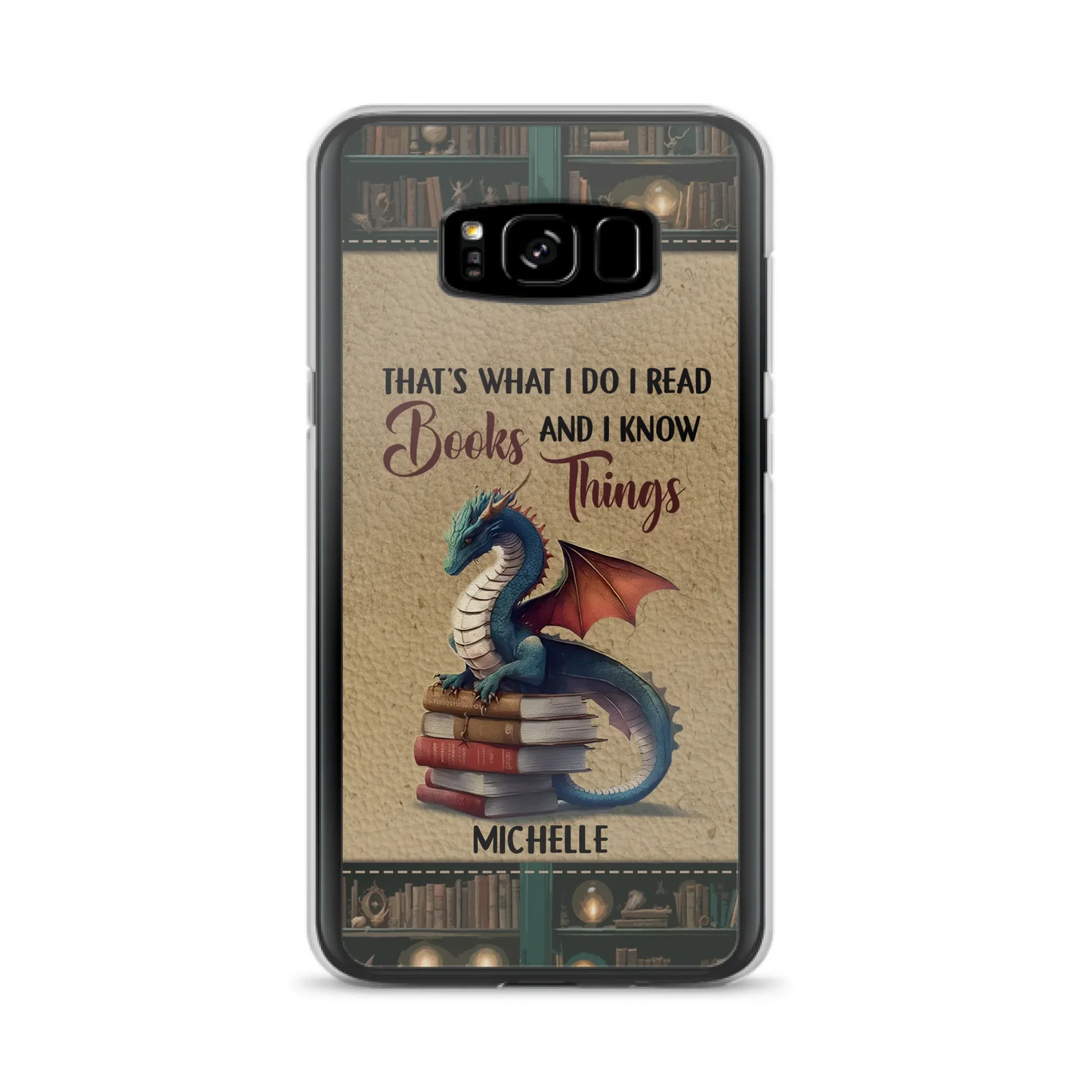 Custom Personalized Book Dragon Phone Case - Gift Idea For Book Lovers - In A World Of Bookworms Be A Book Dragon - Case For iPhone/ Samsung