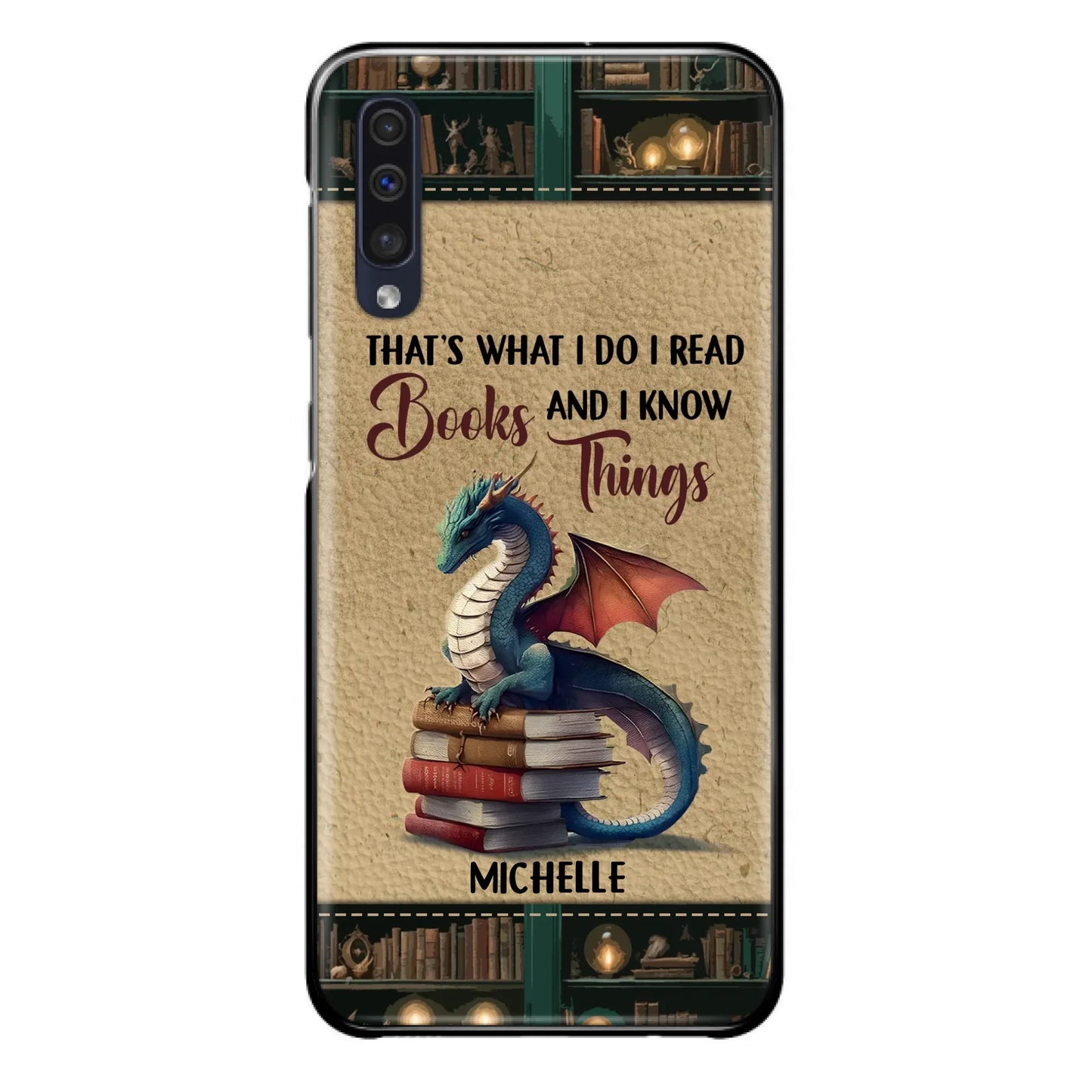 Custom Personalized Book Dragon Phone Case - Gift Idea For Book Lovers - In A World Of Bookworms Be A Book Dragon - Case For iPhone/ Samsung