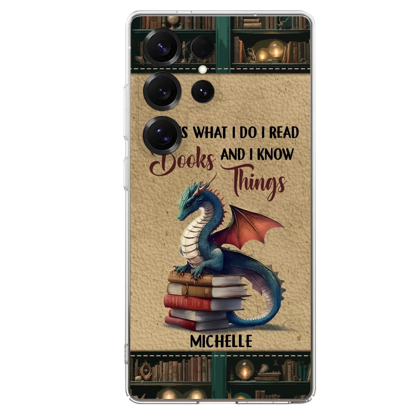 Custom Personalized Book Dragon Phone Case - Gift Idea For Book Lovers - In A World Of Bookworms Be A Book Dragon - Case For iPhone/ Samsung
