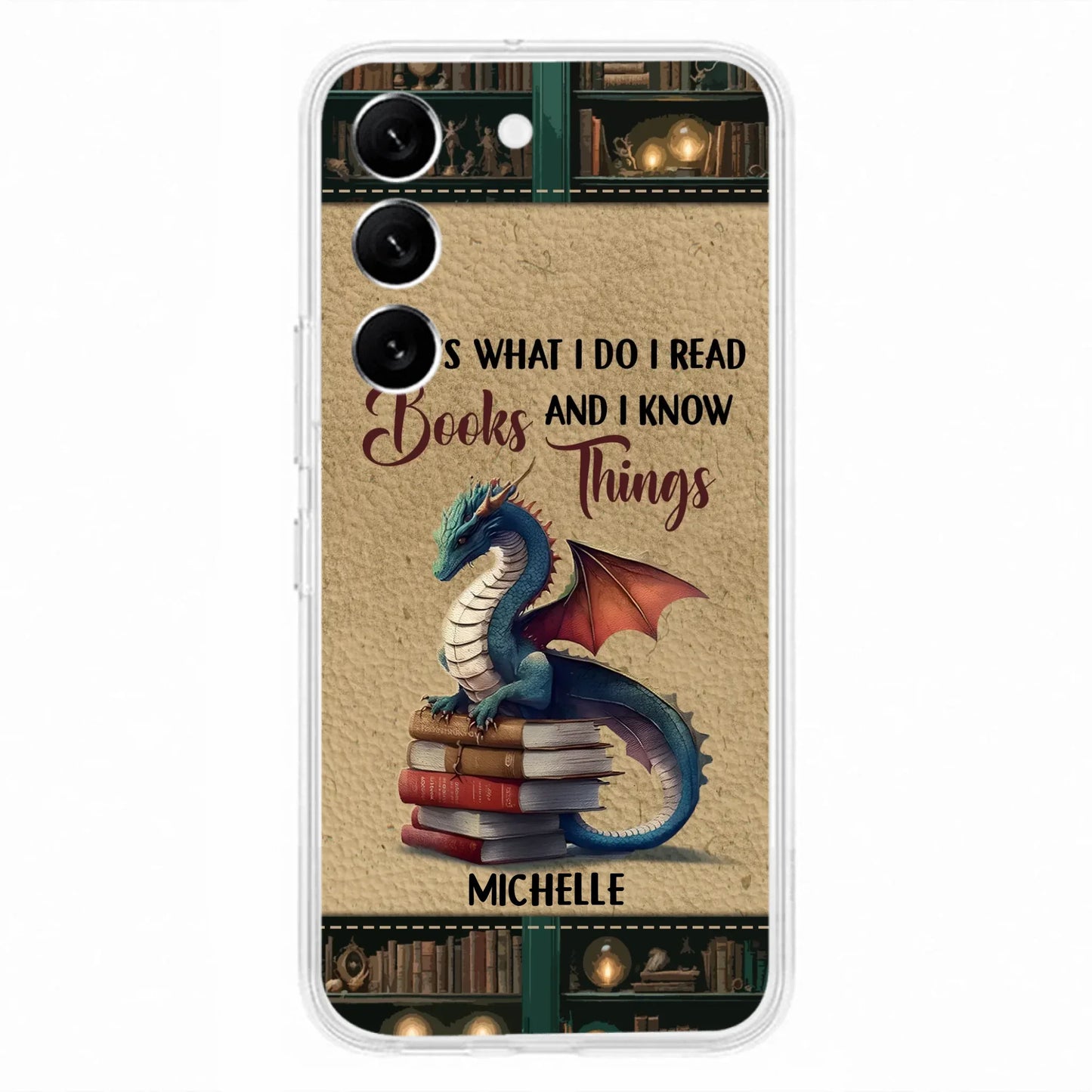 Custom Personalized Book Dragon Phone Case - Gift Idea For Book Lovers - In A World Of Bookworms Be A Book Dragon - Case For iPhone/ Samsung