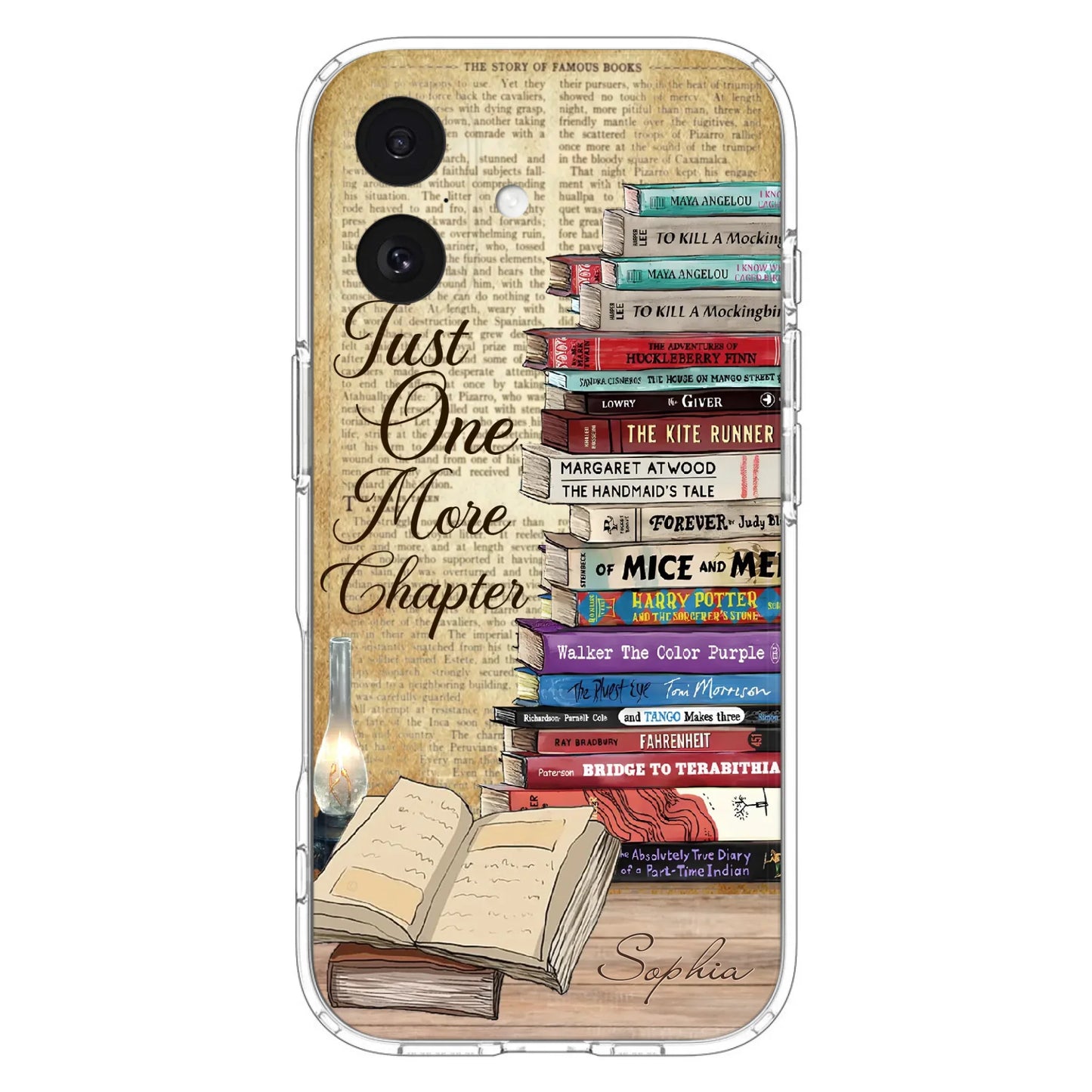 Custom Personalized Reading Book Phone Case - Gift Idea For Book Lovers - Just One More Chapter - Case For iPhone/ Samsung