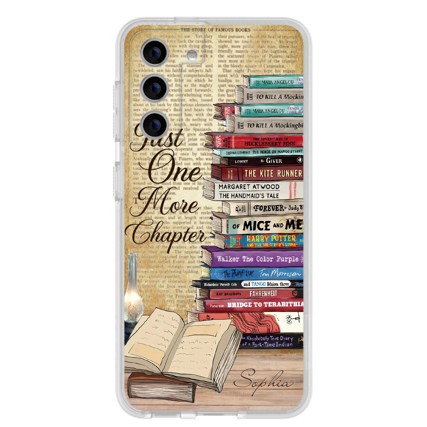 Custom Personalized Reading Book Phone Case - Gift Idea For Book Lovers - Just One More Chapter - Case For iPhone/ Samsung