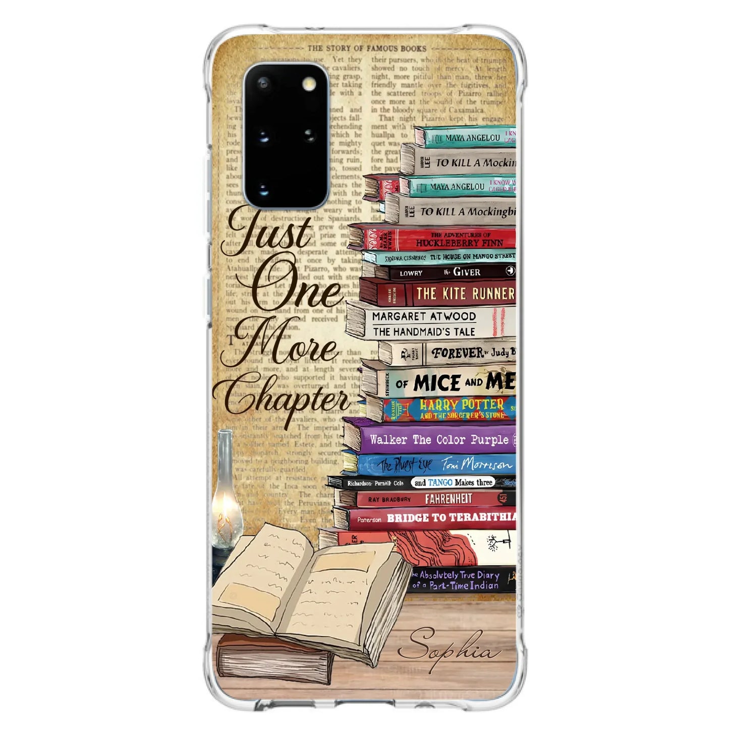 Custom Personalized Reading Book Phone Case - Gift Idea For Book Lovers - Just One More Chapter - Case For iPhone/ Samsung