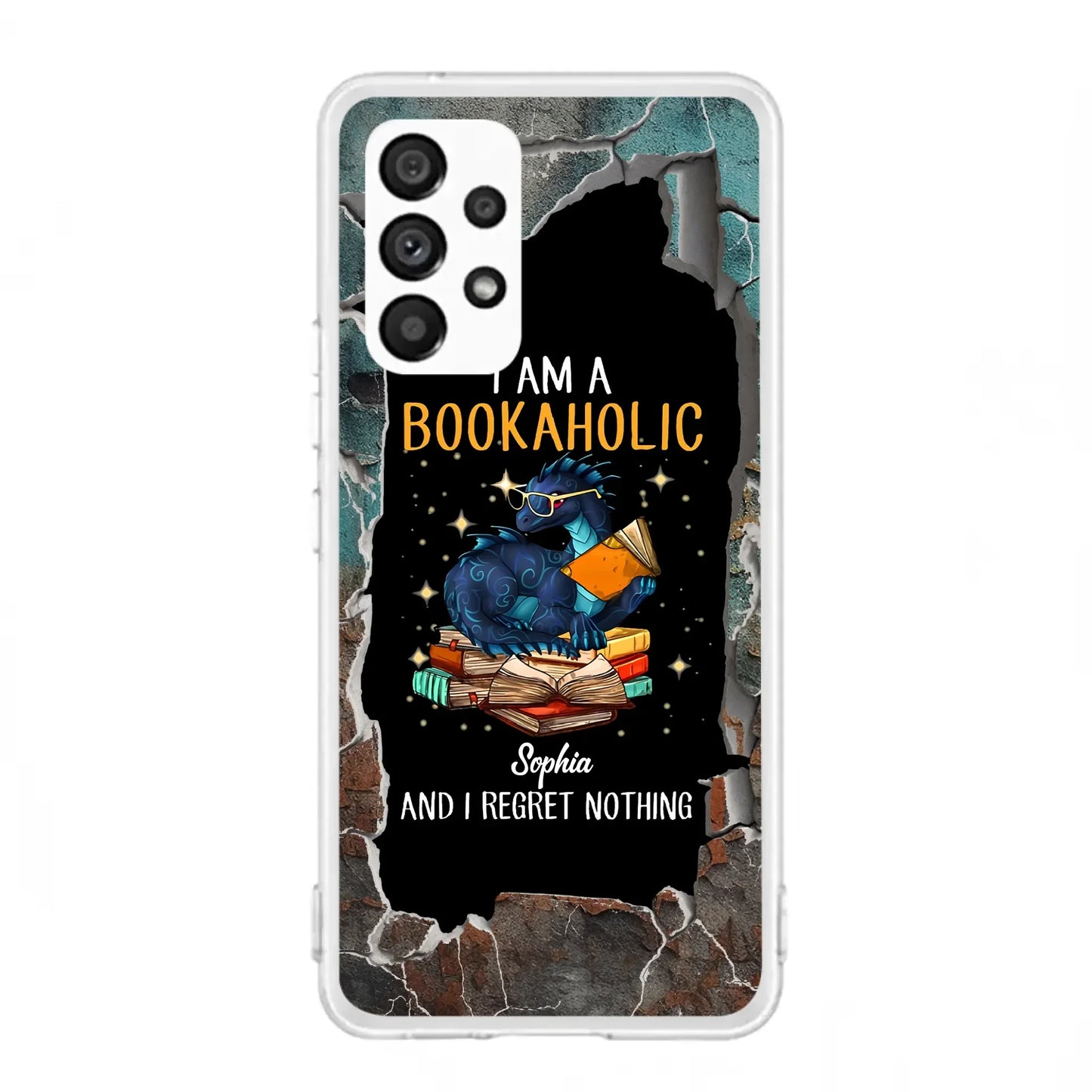 Custom Personalized Reading Book Phone Case - Gift Idea For Book Lovers - I Am A Bookaholic And I Regret Nothing - Case For iPhone/ Samsung