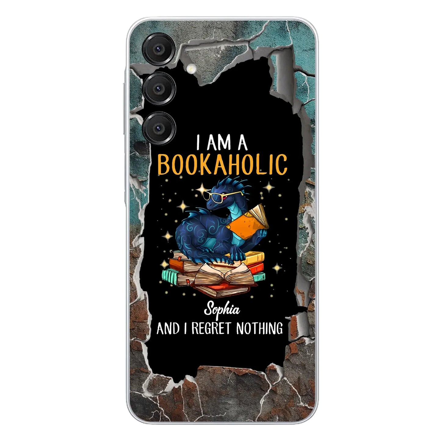 Custom Personalized Reading Book Phone Case - Gift Idea For Book Lovers - I Am A Bookaholic And I Regret Nothing - Case For iPhone/ Samsung