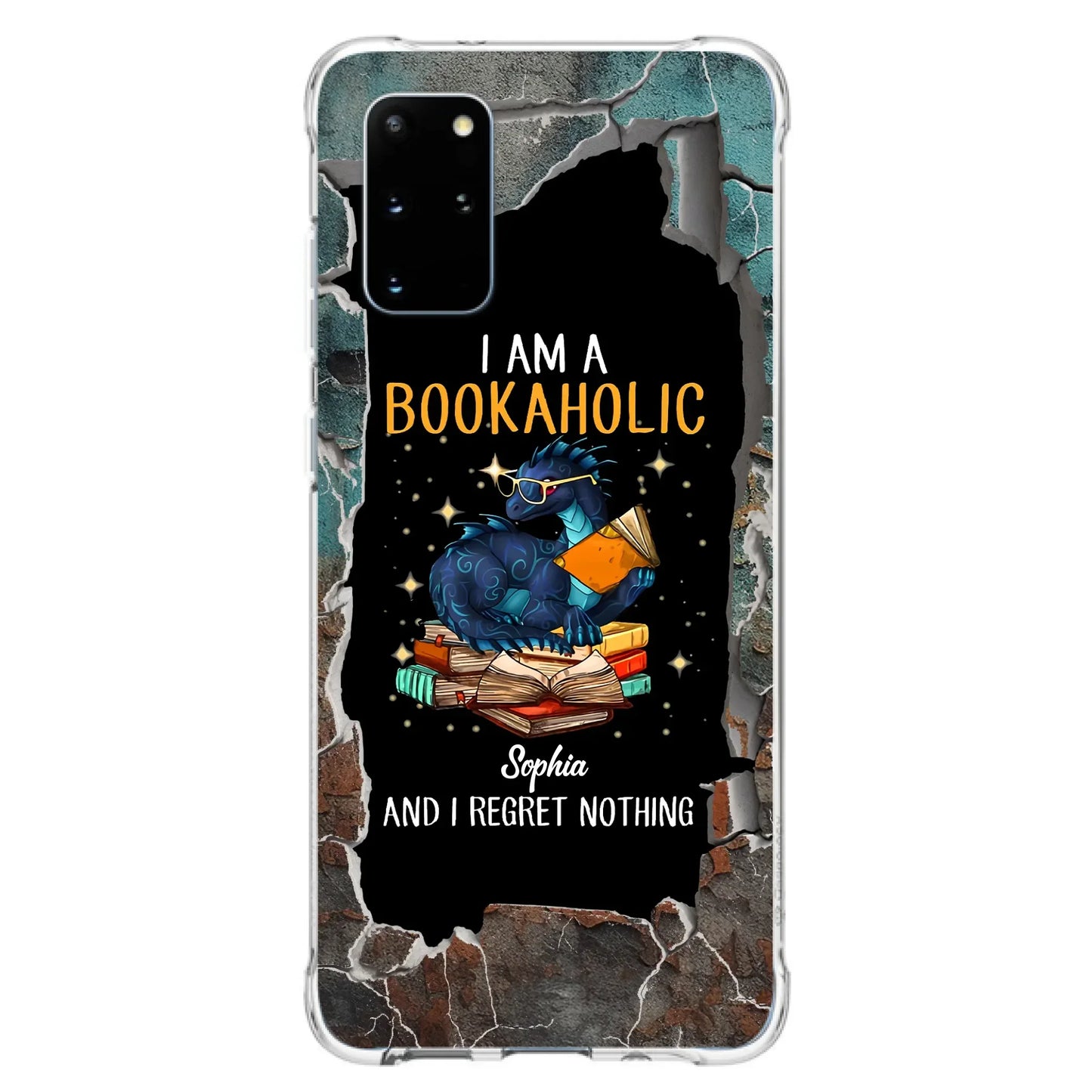 Custom Personalized Reading Book Phone Case - Gift Idea For Book Lovers - I Am A Bookaholic And I Regret Nothing - Case For iPhone/ Samsung