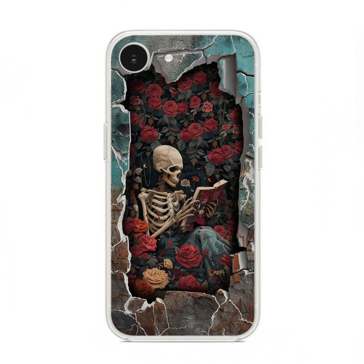 Custom Personalized Bookish Skeleton Phone Case - Reading Book Lover Gift Idea - Case For iPhone/ Samsung