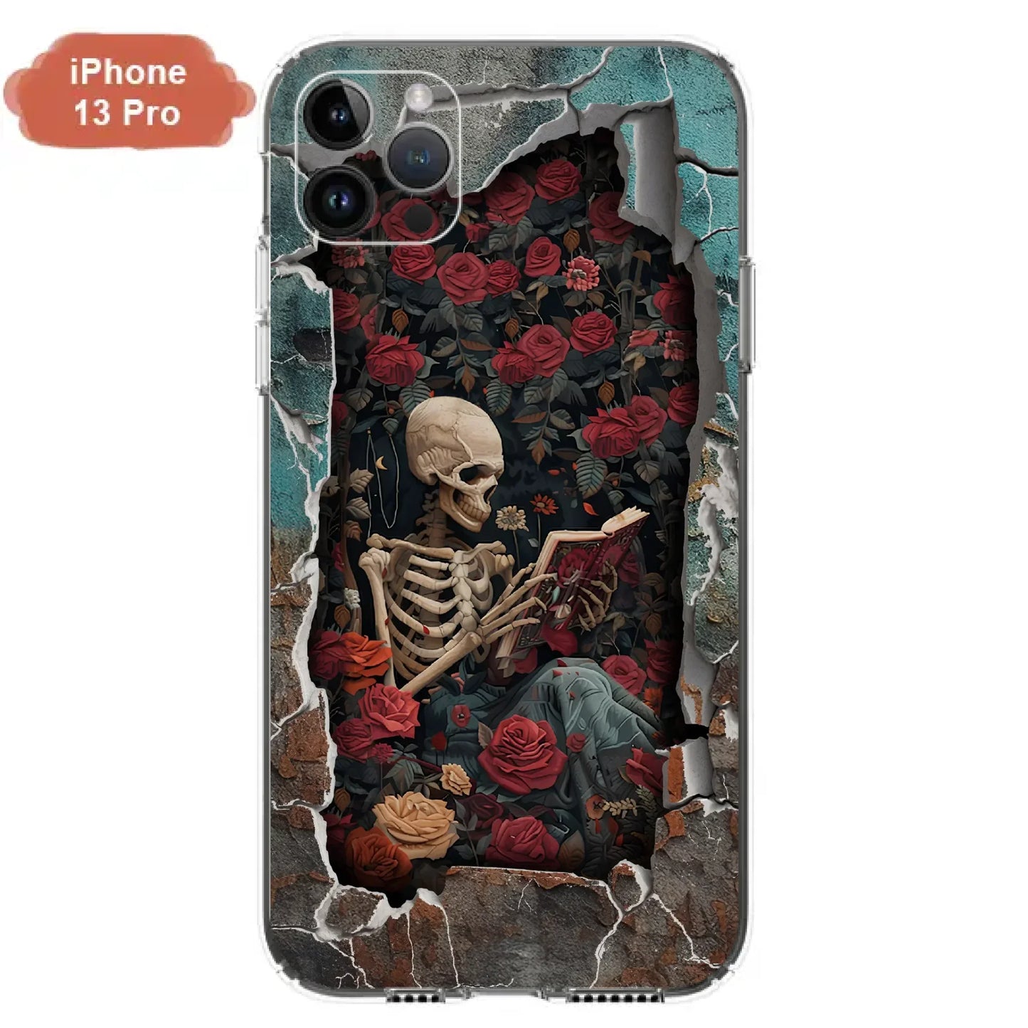 Custom Personalized Bookish Skeleton Phone Case - Reading Book Lover Gift Idea - Case For iPhone/ Samsung
