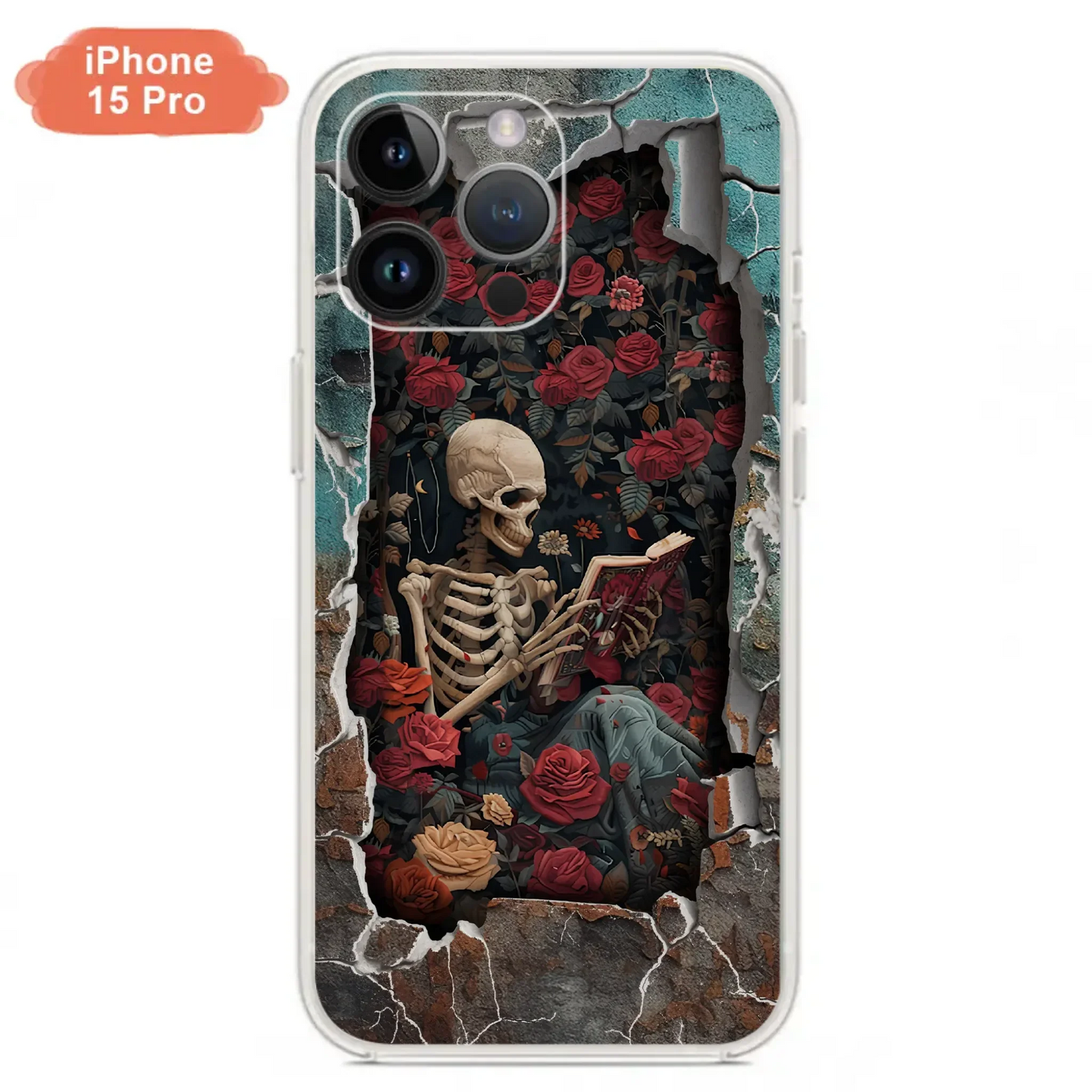 Custom Personalized Bookish Skeleton Phone Case - Reading Book Lover Gift Idea - Case For iPhone/ Samsung