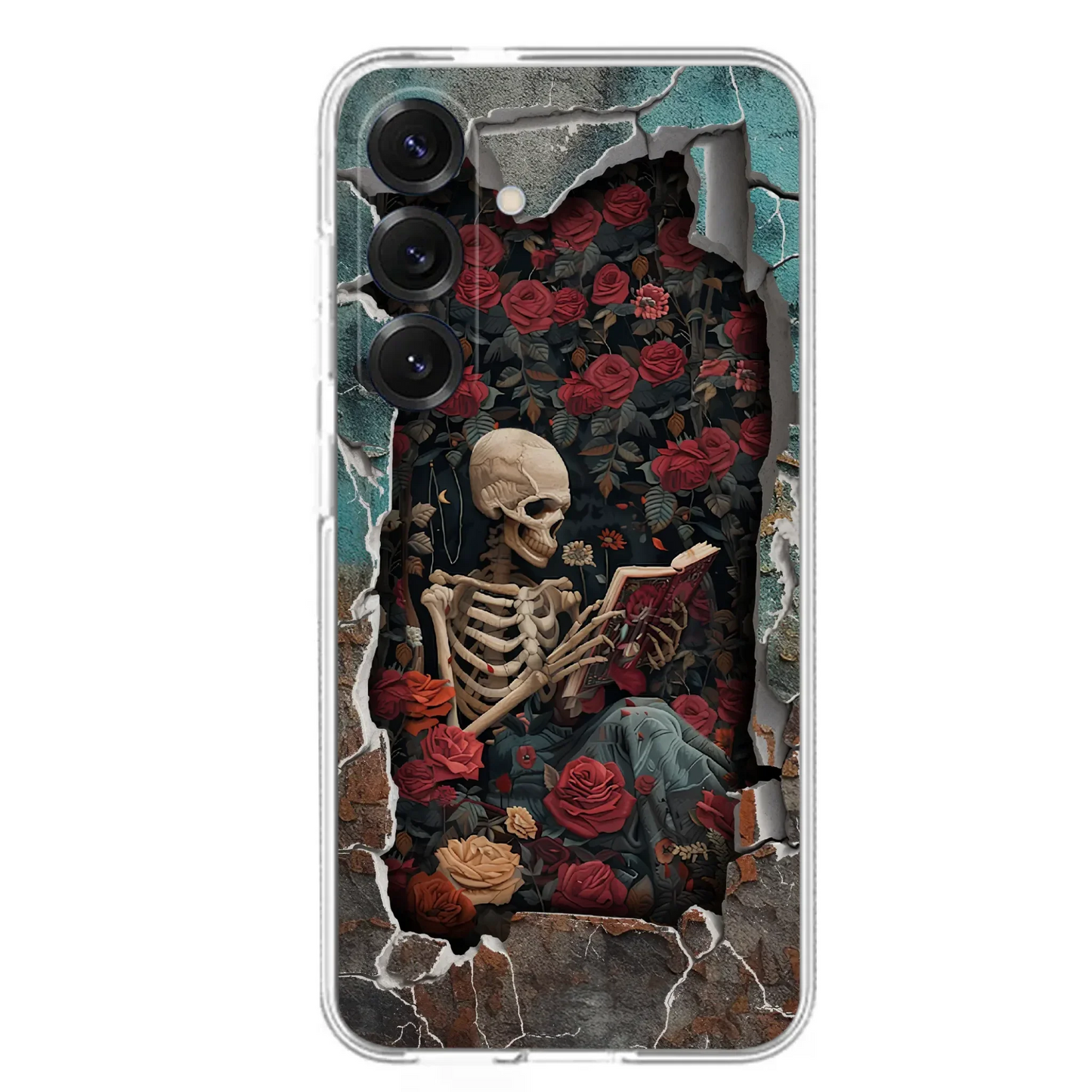 Custom Personalized Bookish Skeleton Phone Case - Reading Book Lover Gift Idea - Case For iPhone/ Samsung