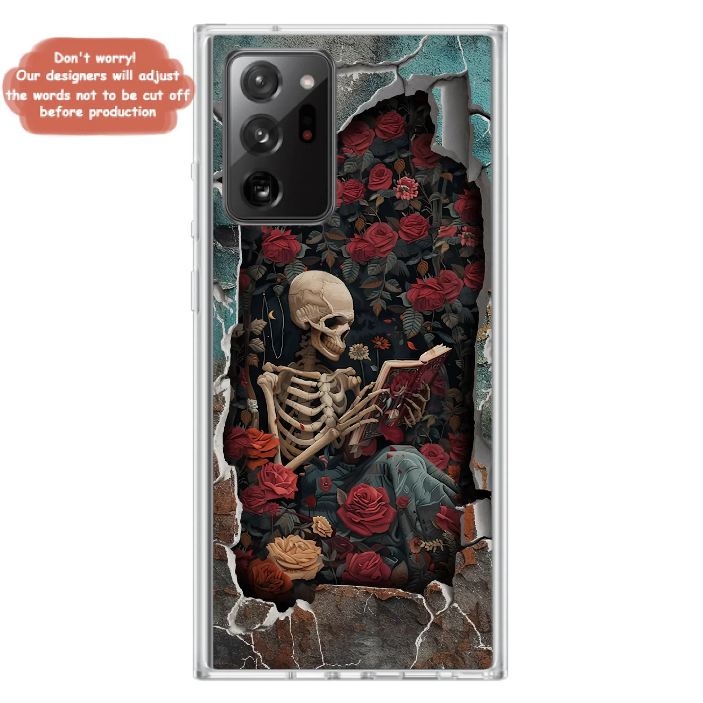 Custom Personalized Bookish Skeleton Phone Case - Reading Book Lover Gift Idea - Case For iPhone/ Samsung