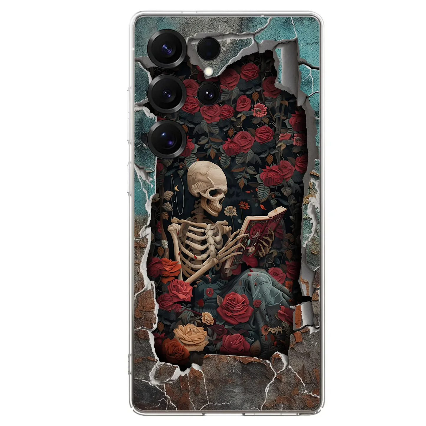 Custom Personalized Bookish Skeleton Phone Case - Reading Book Lover Gift Idea - Case For iPhone/ Samsung