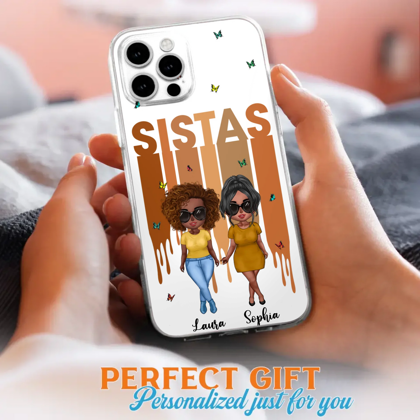 Custom Personalized Best Friends Phone Case - Upto 5 Girls - Gift Idea For Sisters/ Besties - Case For iPhone/Samsung
