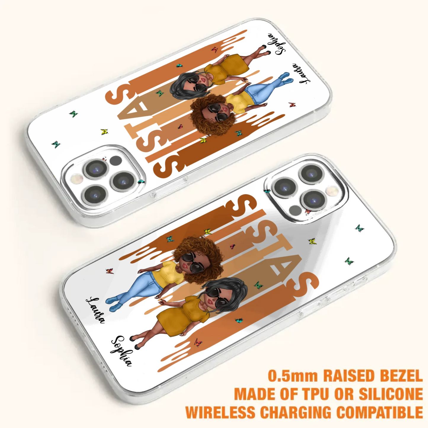 Custom Personalized Best Friends Phone Case - Upto 5 Girls - Gift Idea For Sisters/ Besties - Case For iPhone/Samsung