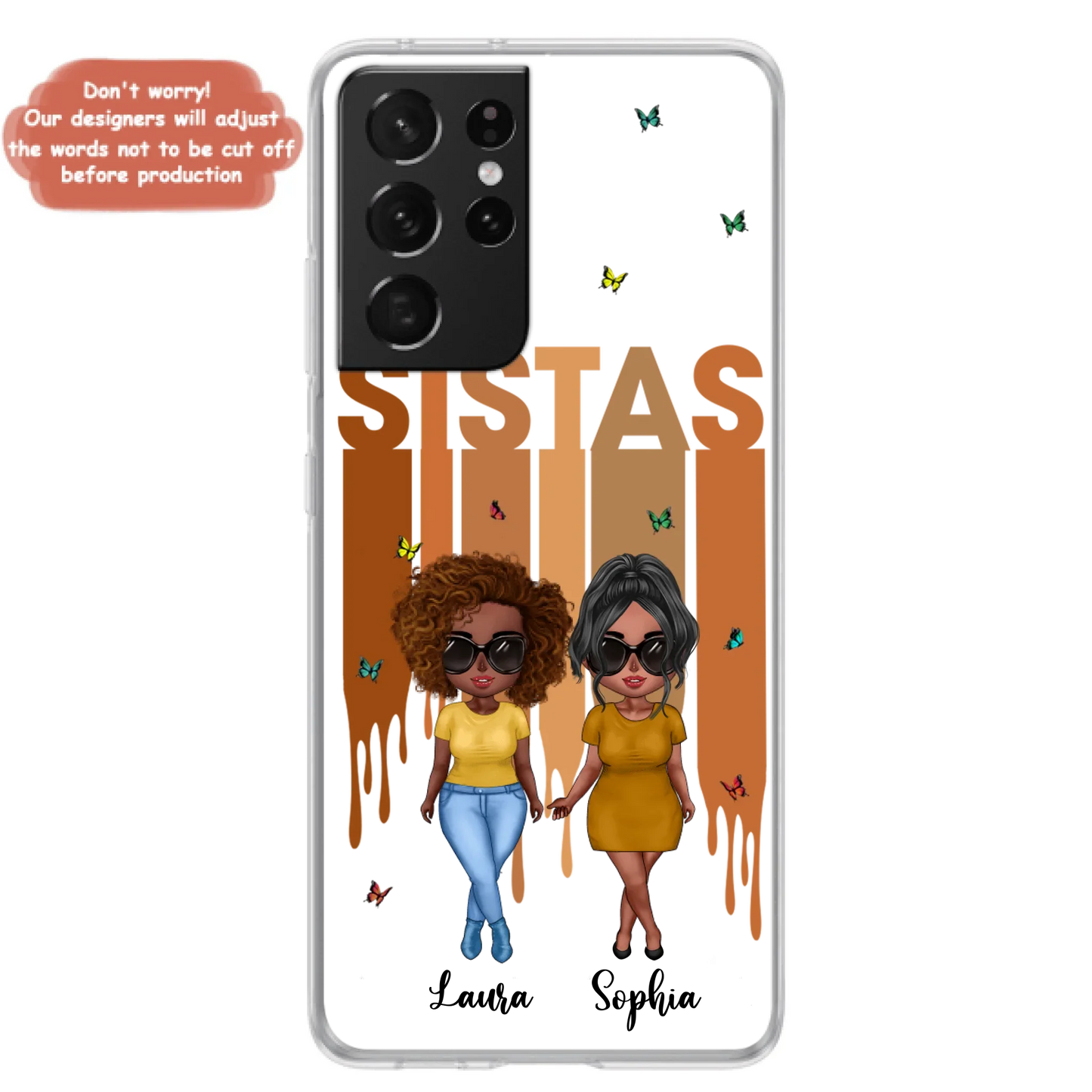 Custom Personalized Best Friends Phone Case - Upto 5 Girls - Gift Idea For Sisters/ Besties - Case For iPhone/Samsung